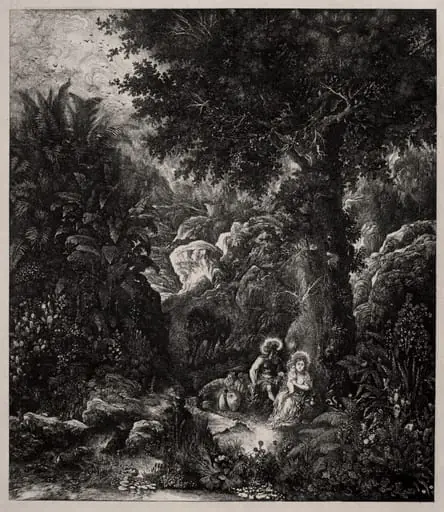 Rest on the Flight into Egypt with a Saddled Donkey