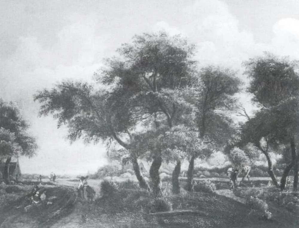 Landscape with Trees, by Unknown, oil, 1708