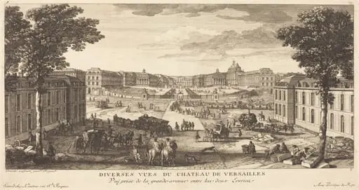 Vue Prise de la grande avenue entre les deux Ecuries