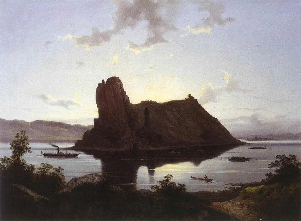 The Castle of Dévény, by János Hofbauer, oil, 1830