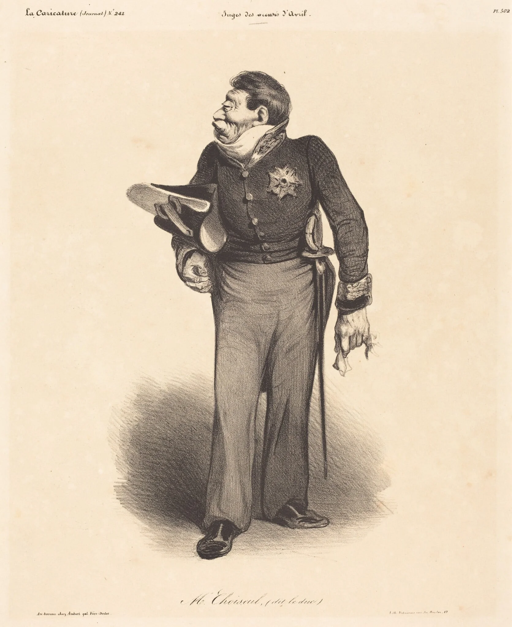 C.-A. Gabriel, duc de Choiseul, by Honoré Daumier, ink, 1835