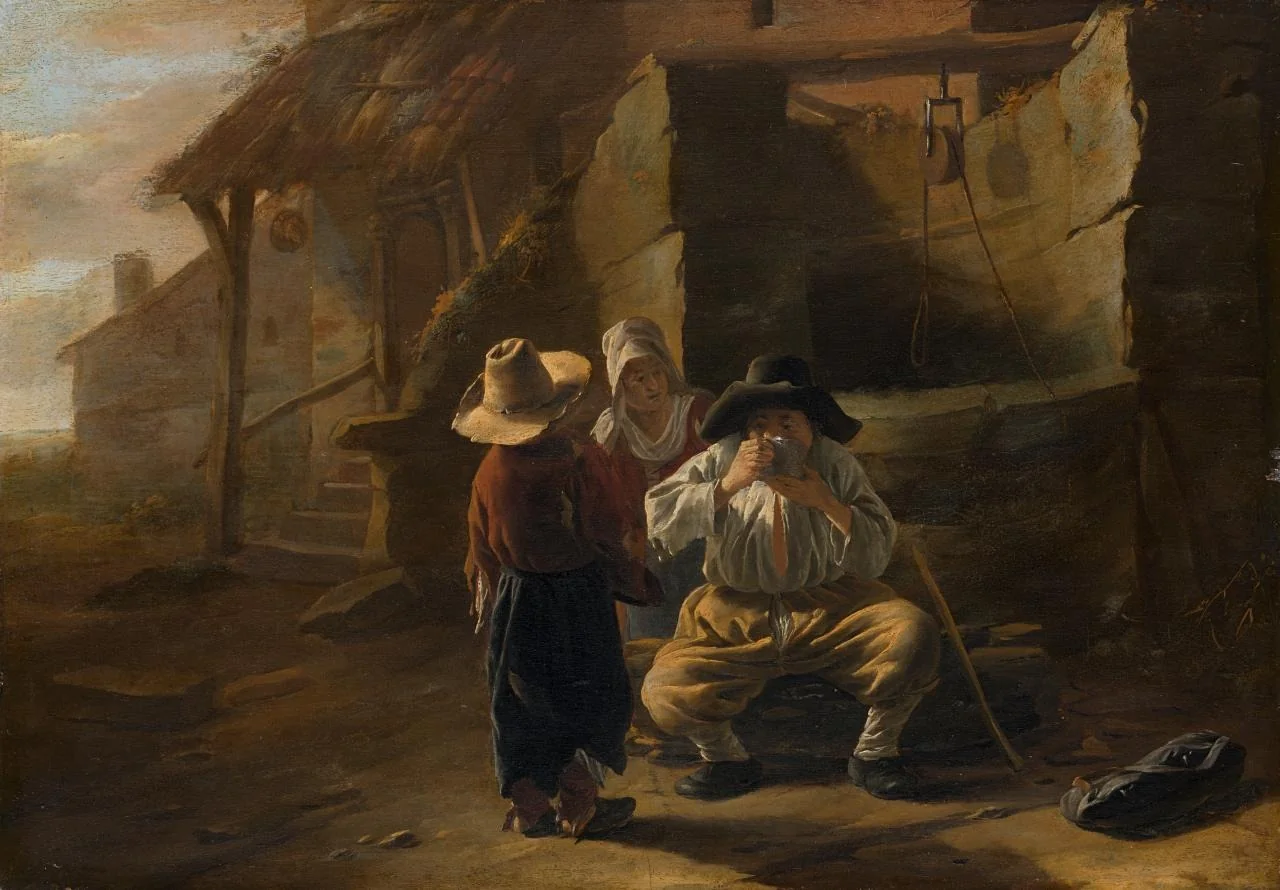 Travellers by a well, by Andries Both, oil, 1637