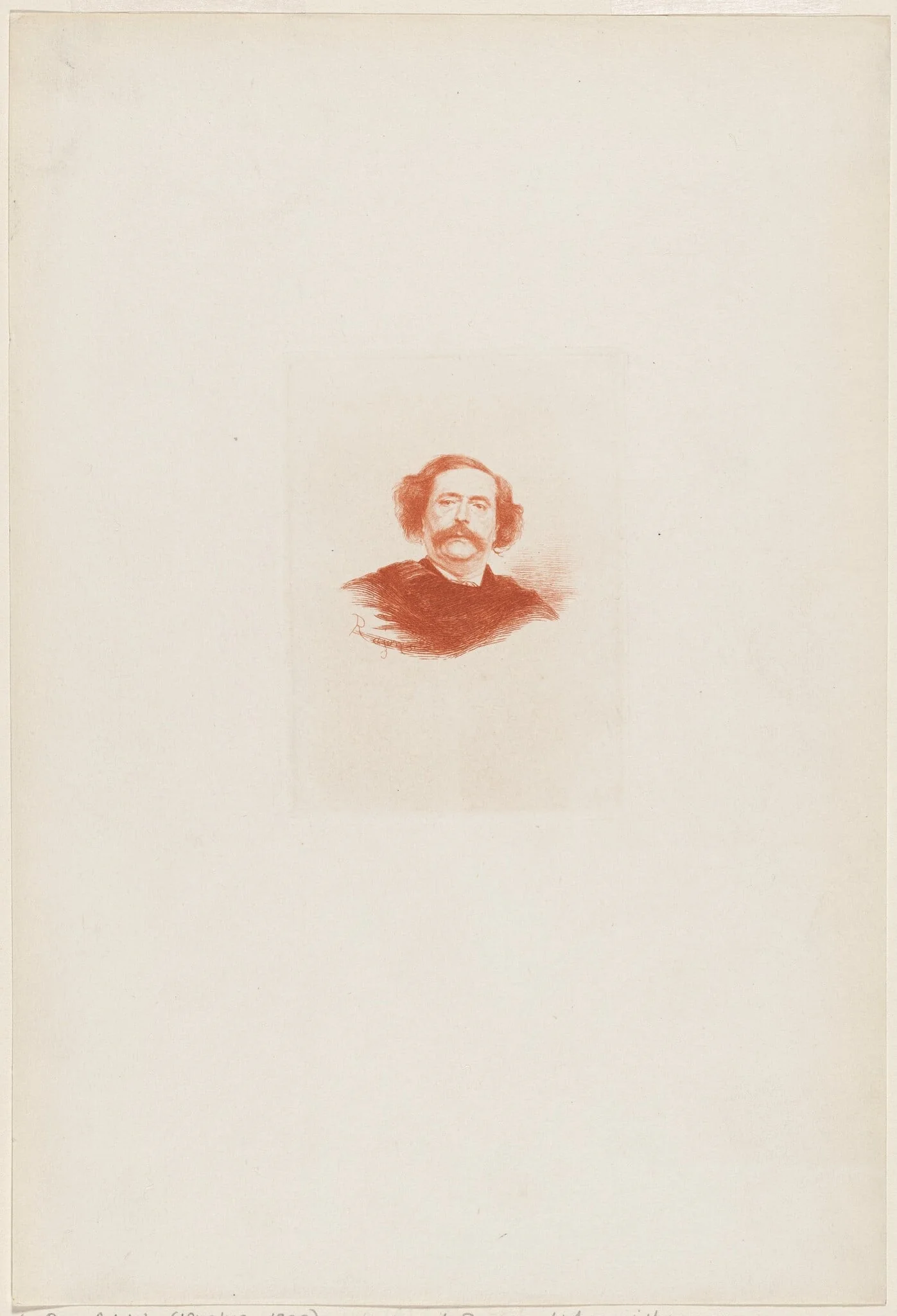 J.Barbey d'Aurevilly, by Paul Adolphe Rajon, ink, 1879