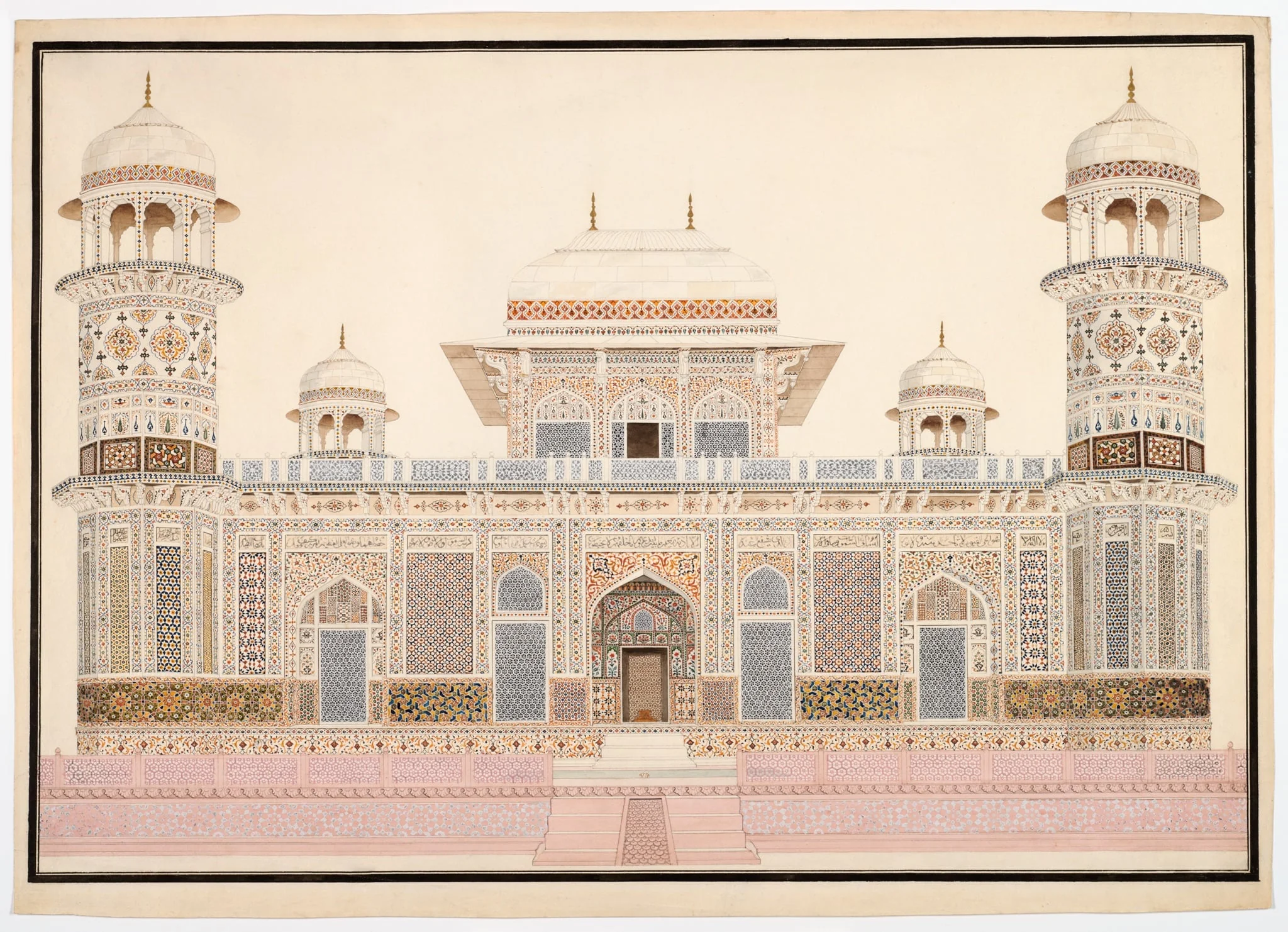 I'timad-ud-Daula's Tomb at Agra, by Unknown, watercolor, 1820