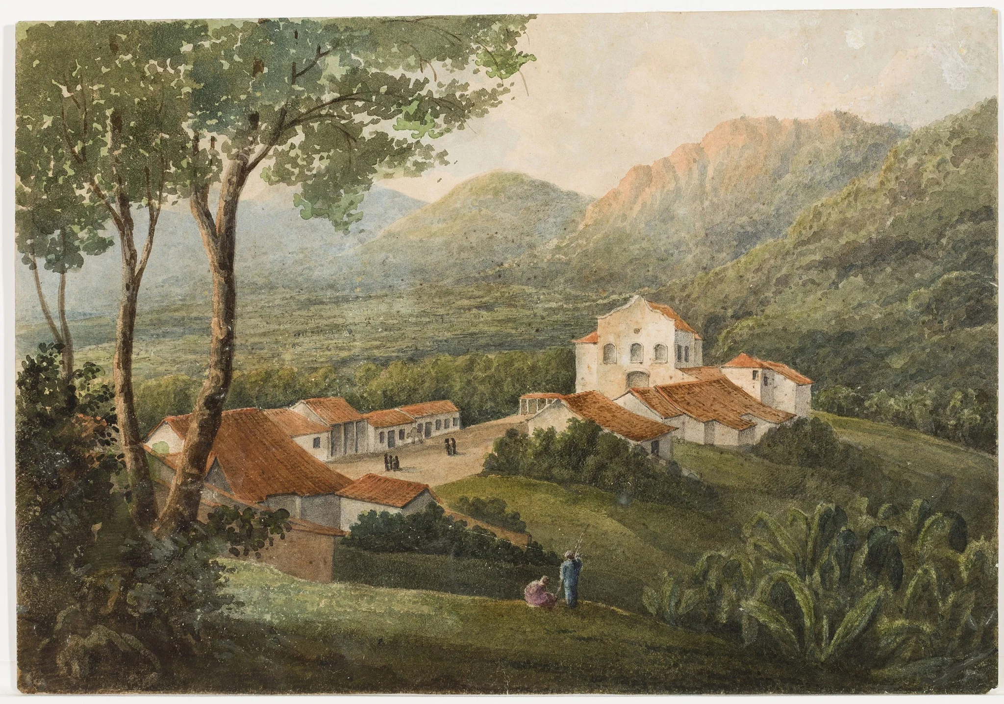 Vila rural e serra (atribuído)