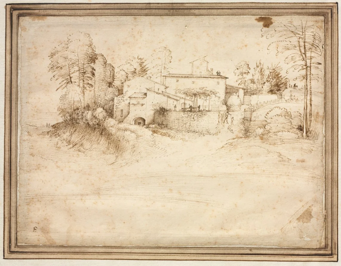 Farmhouse on the Slope of a Hill, by Fra Bartolomeo, 1508