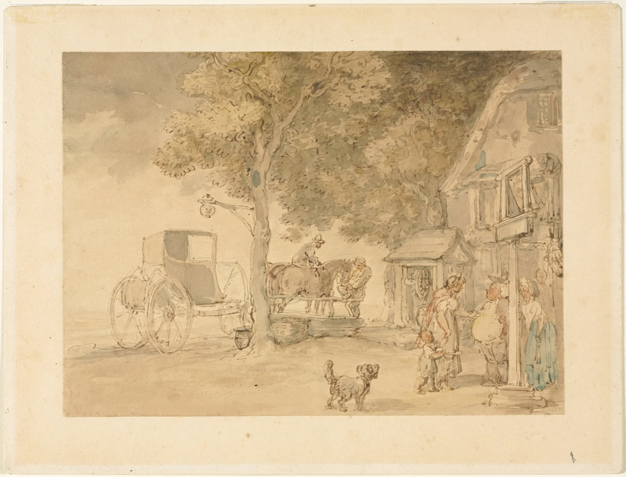 Watering Horses, by Thomas Rowlandson, 1805