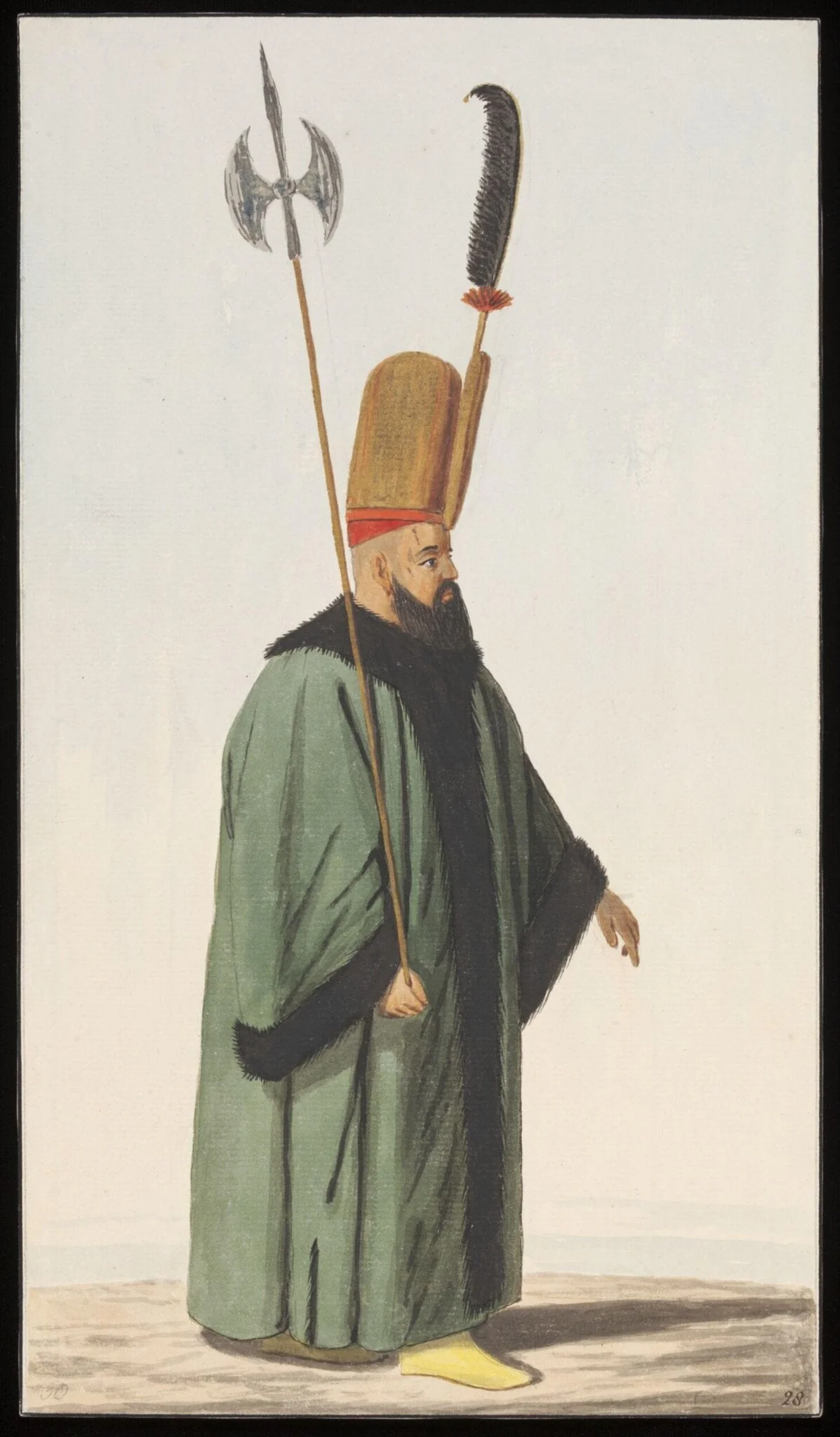 Yeniceriagasi, or General of the Janisseries, by Anonymous Greek artist, watercolor, 1809