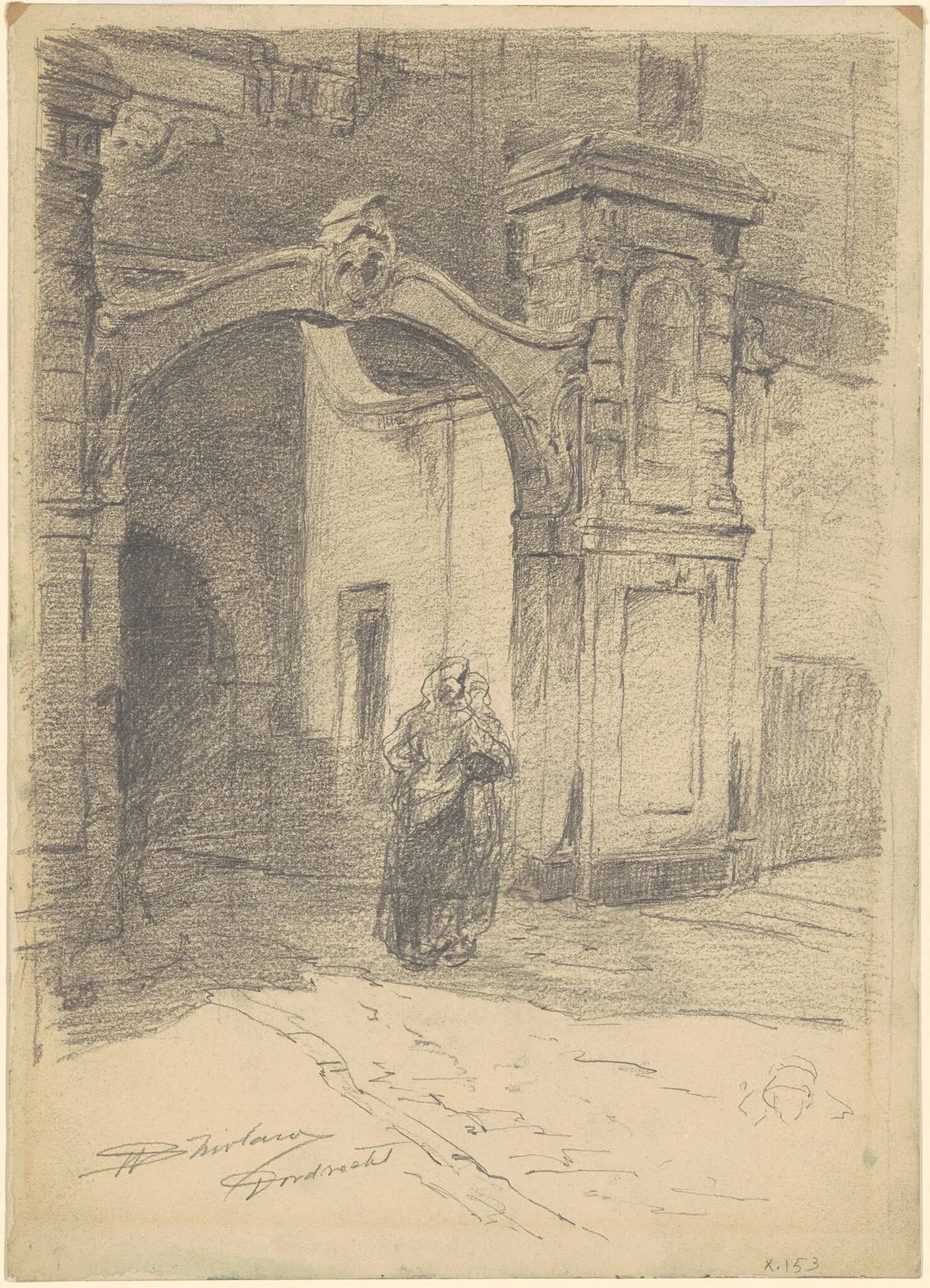 Dordrecht, by Walter Shirlaw, graphite, 1874