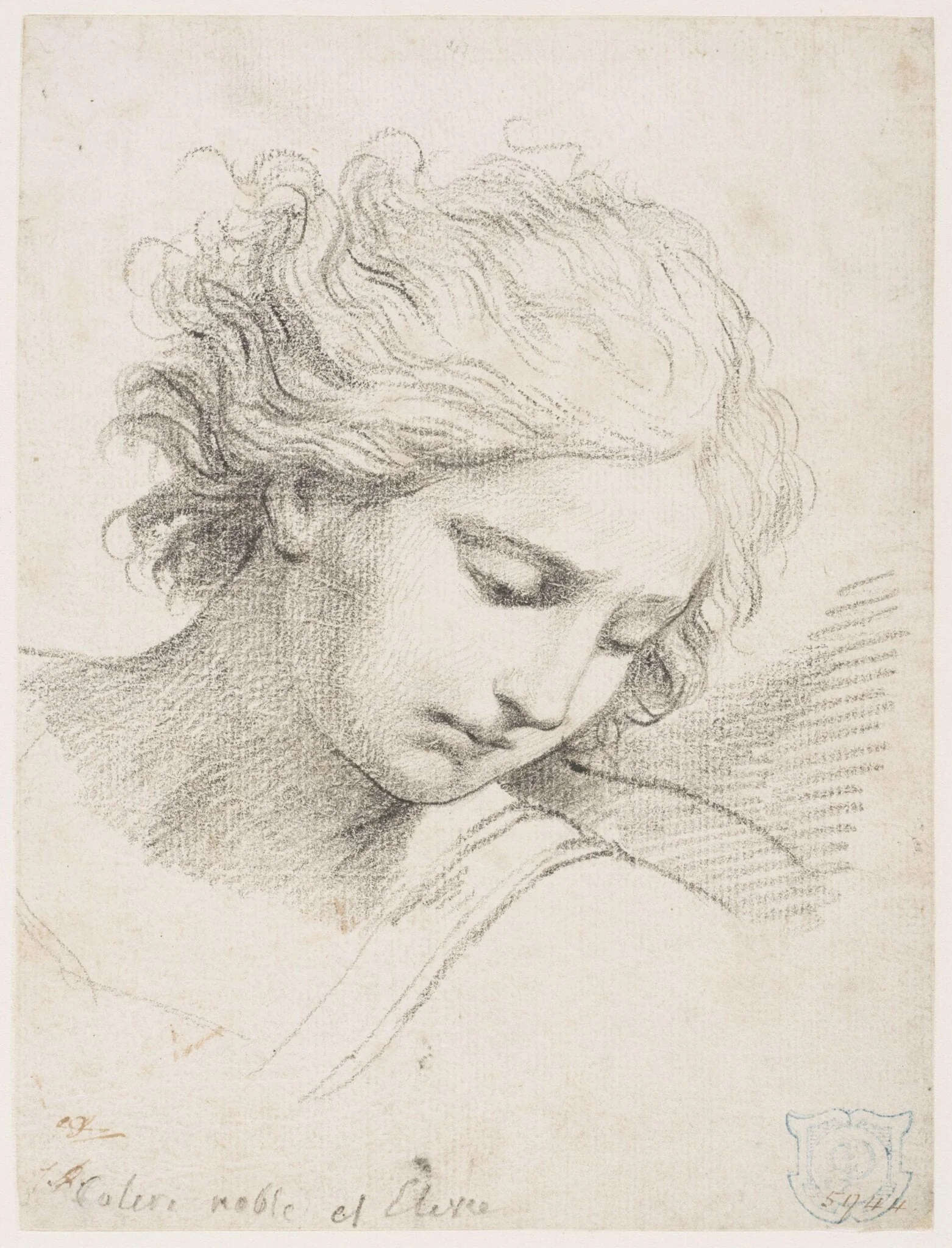 Study of the head of St. Michael, by Jacques-Louis David, 1778