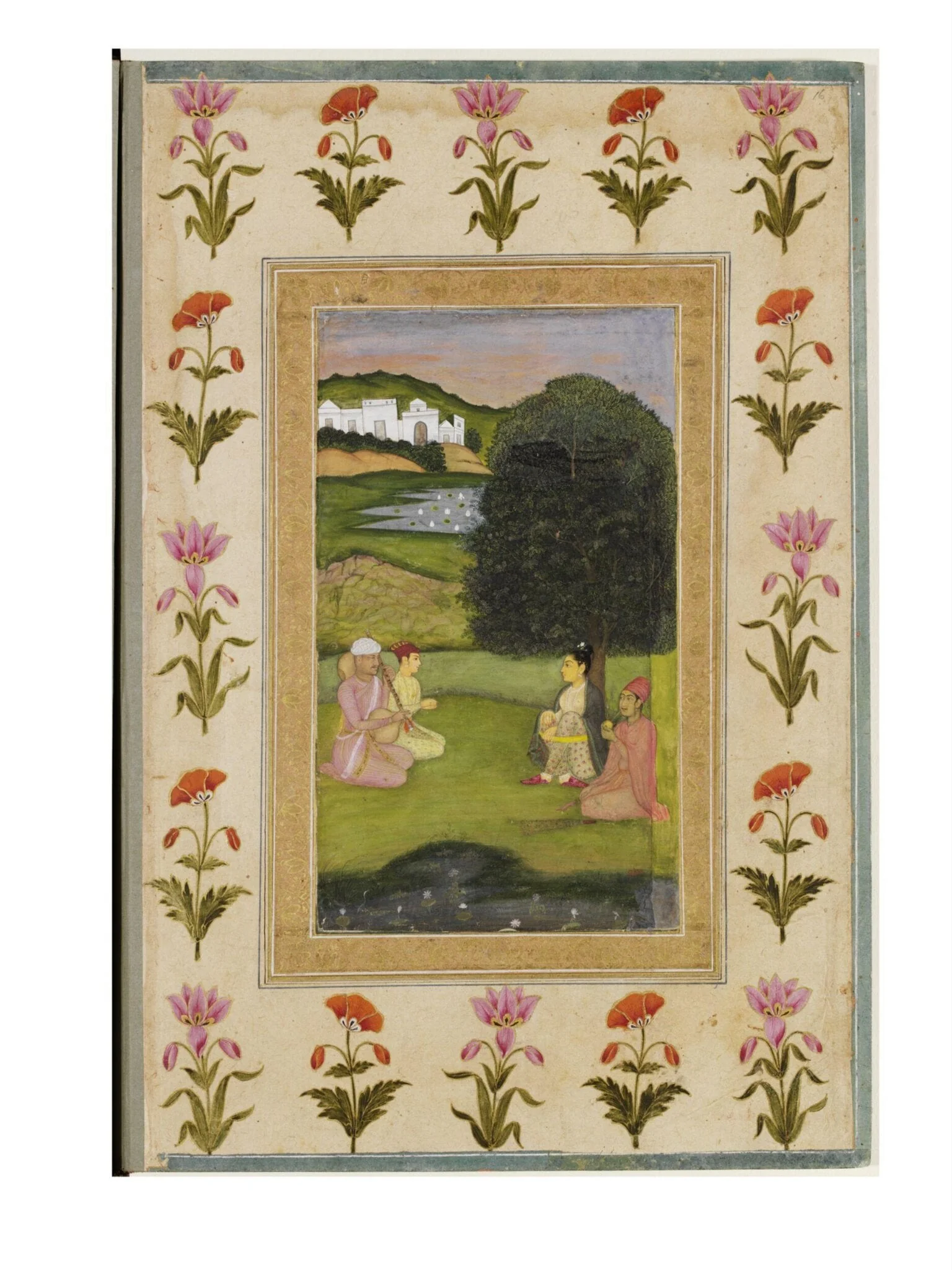 listening to music at sunset., by Unknown, paint, 1750