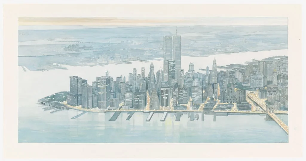 Untitled, by Richard Haas, watercolor, 1979
