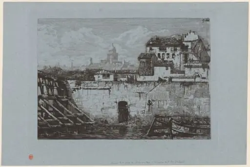 Ruines de l'Hôtel de Brentonvilliers, à la pointe de l'île Saint-Louis