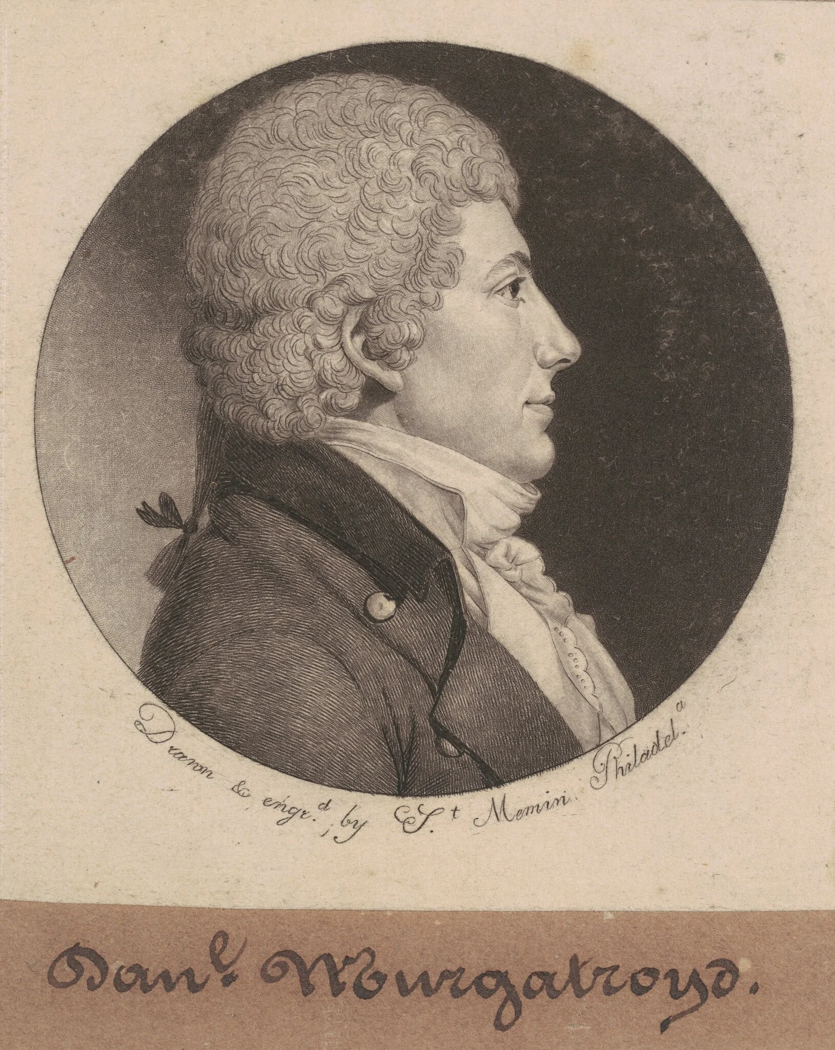 Daniel Murgatroyd, by Charles Balthazar Julien Févret de Saint-Mémin, ink, 1798