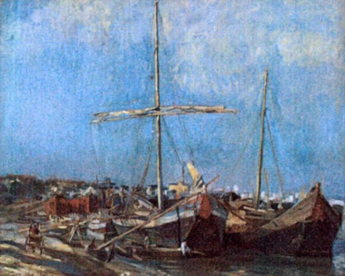 Corăbii în portul Brăila, by Jean Alexandru Steriadi, unspecified, 1930