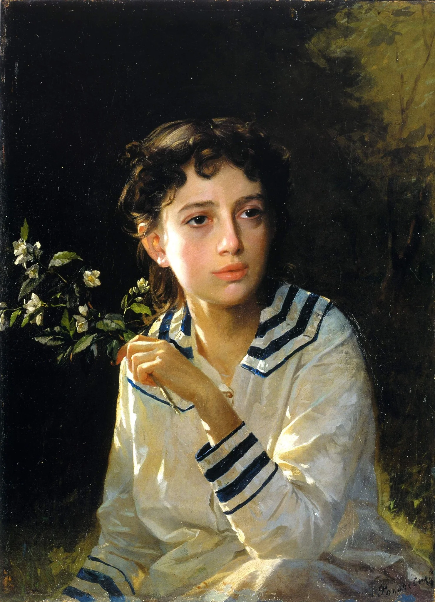Portrait of Rokachevsky's daughter, by Afanasy Rokachevsky, unspecified, 1860