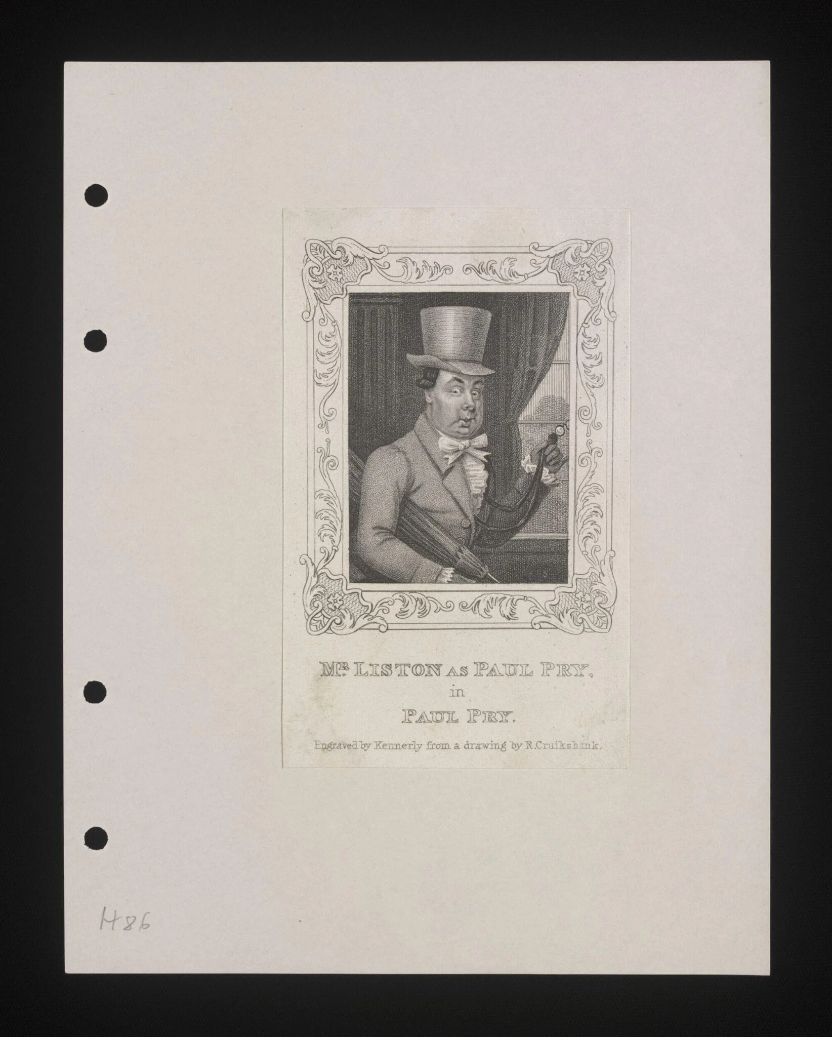 Mr Liston as Paul Pry in Paul Pry