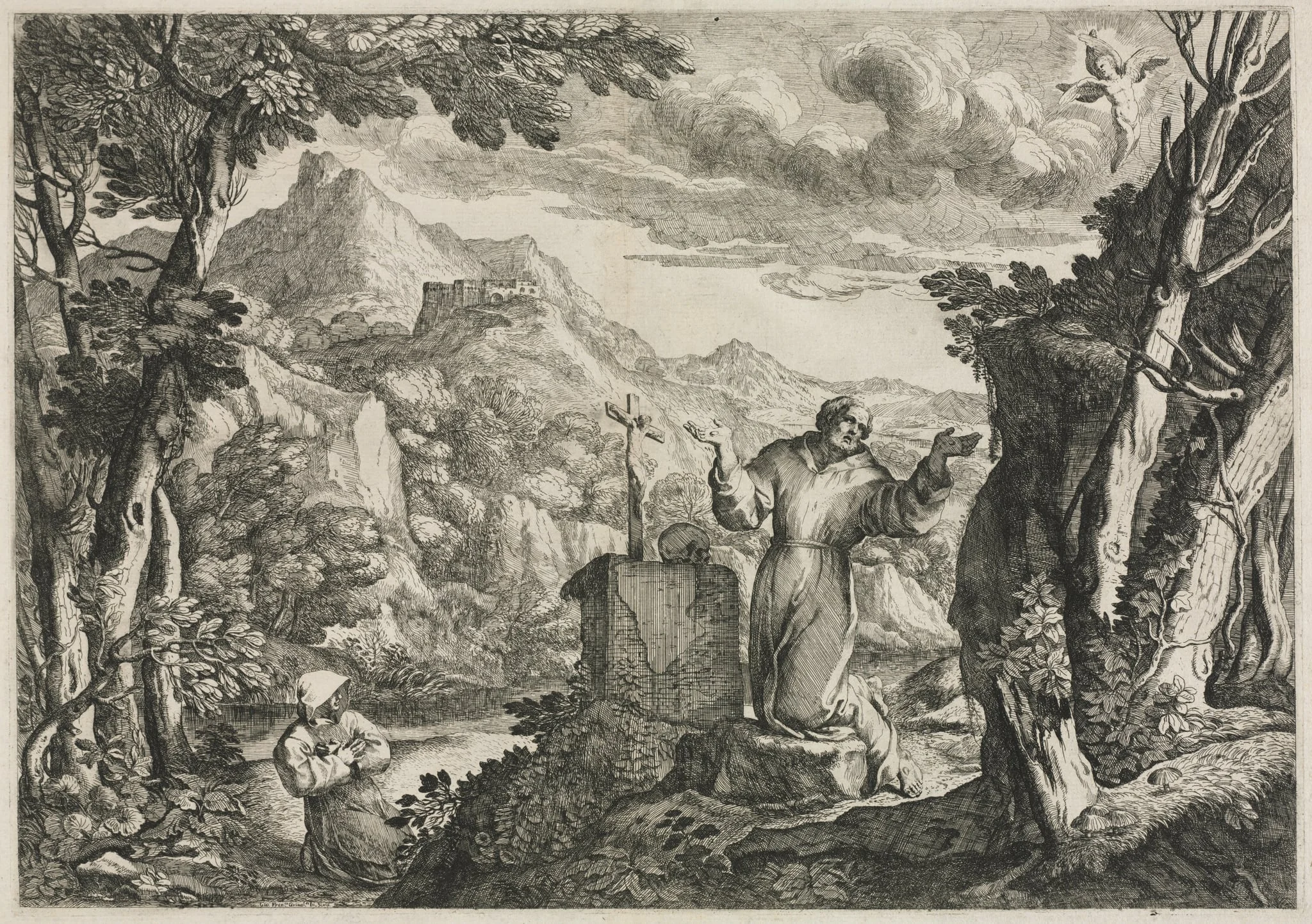 St. Francis of Assisi Receiving the Stigmata, by Giovanni Francesco Grimaldi, 1650