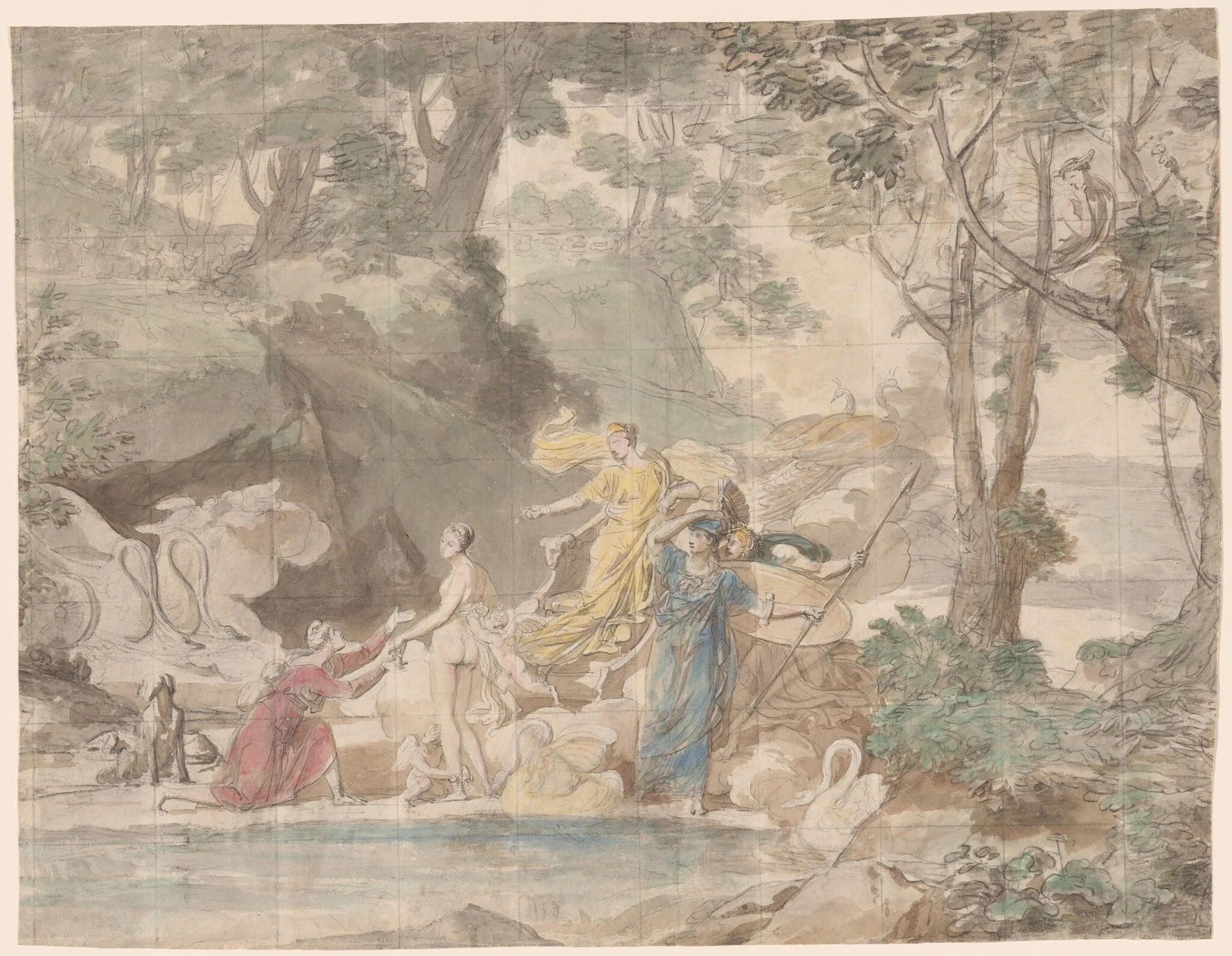 The Judgment of Paris [recto], by Guillaume Lethière, chalk, 1812