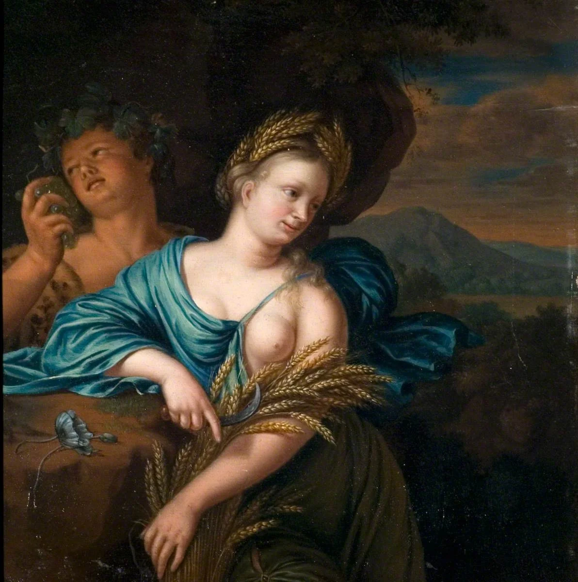 Bacchus and Ceres, by Willem van Mieris, oil, 1712