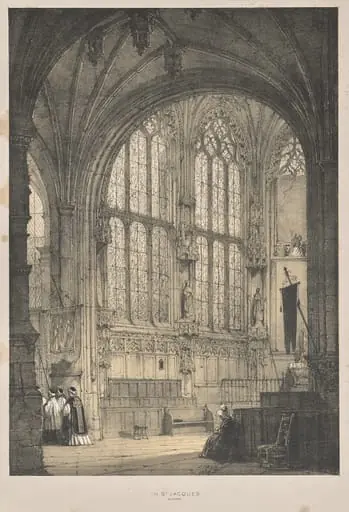 Architecture of the Middle Ages:  In St. Jacques, Dieppe, East End, Interior