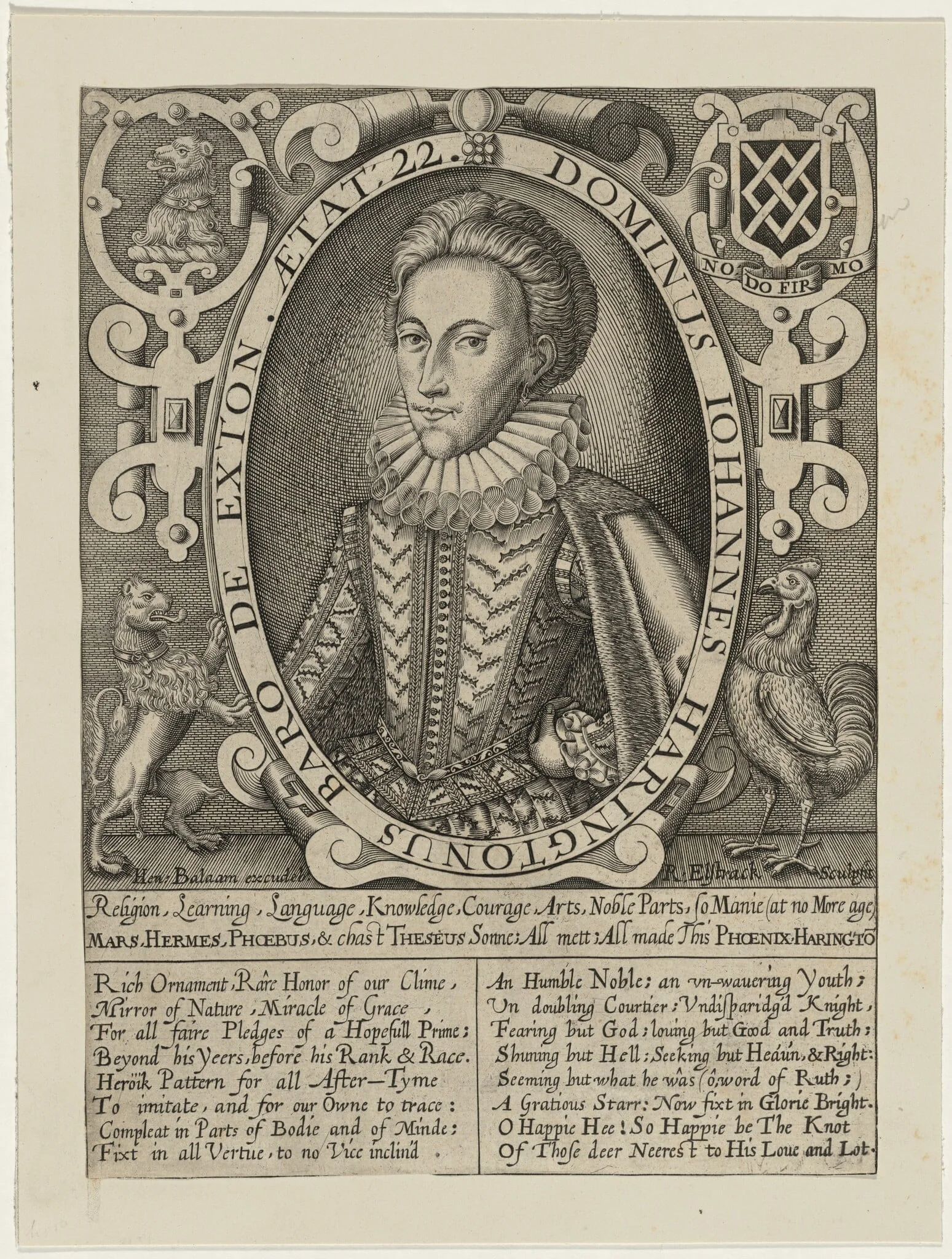 John, Lord Harrington of Exton, by Renold Elstrack, ink, 1598