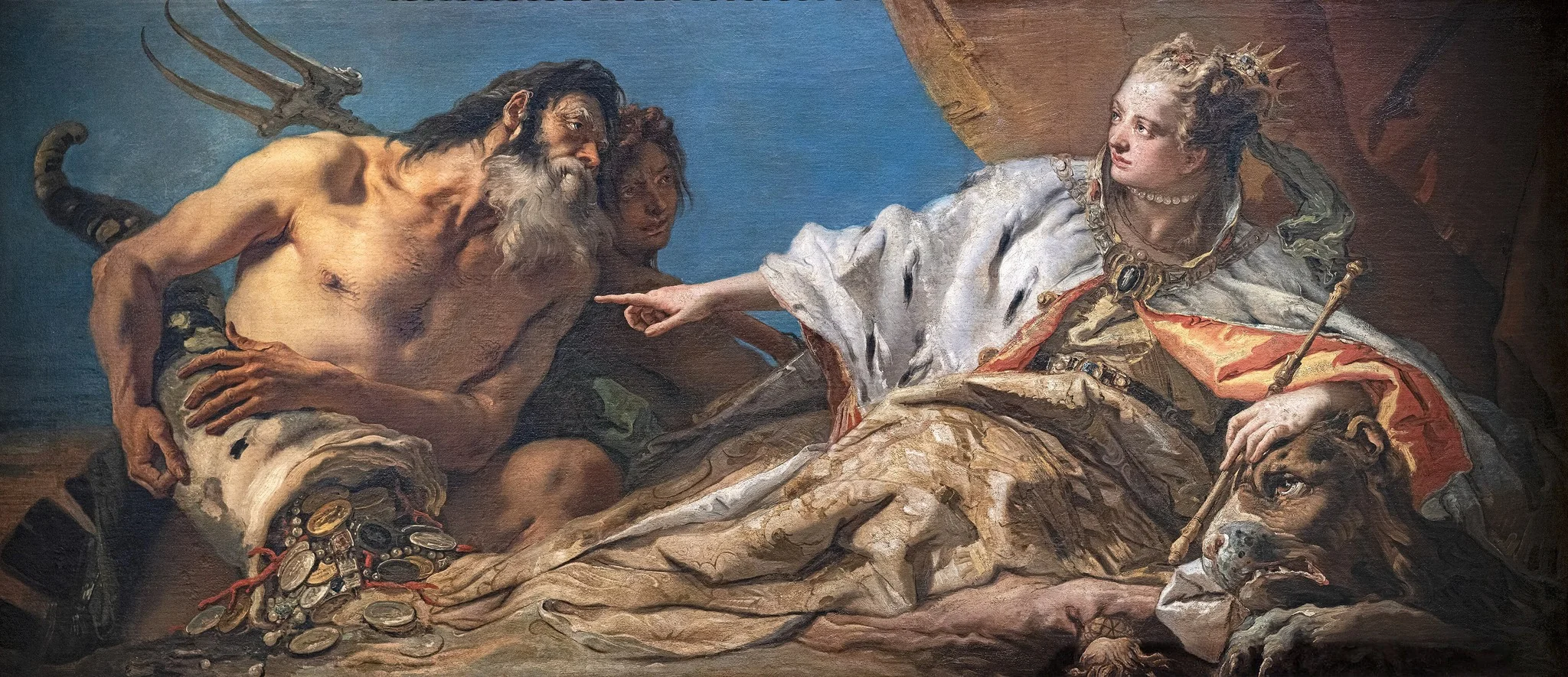 Neptune Offering Gifts to Venice, by Giovanni Battista Tiepolo, oil, 1740