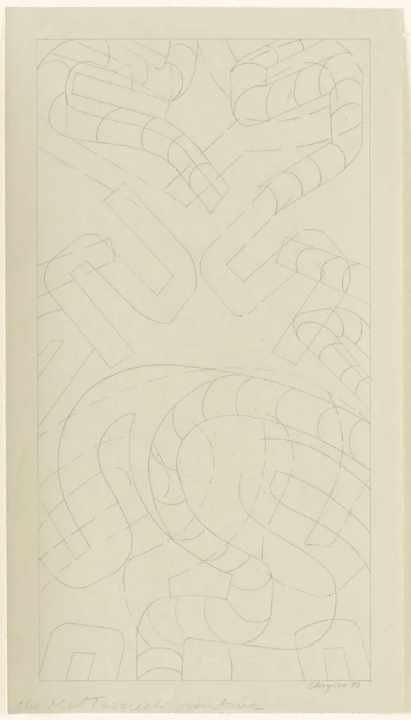 Untitled, by Chryssa (Vardea-Mavromichali), graphite, 1973