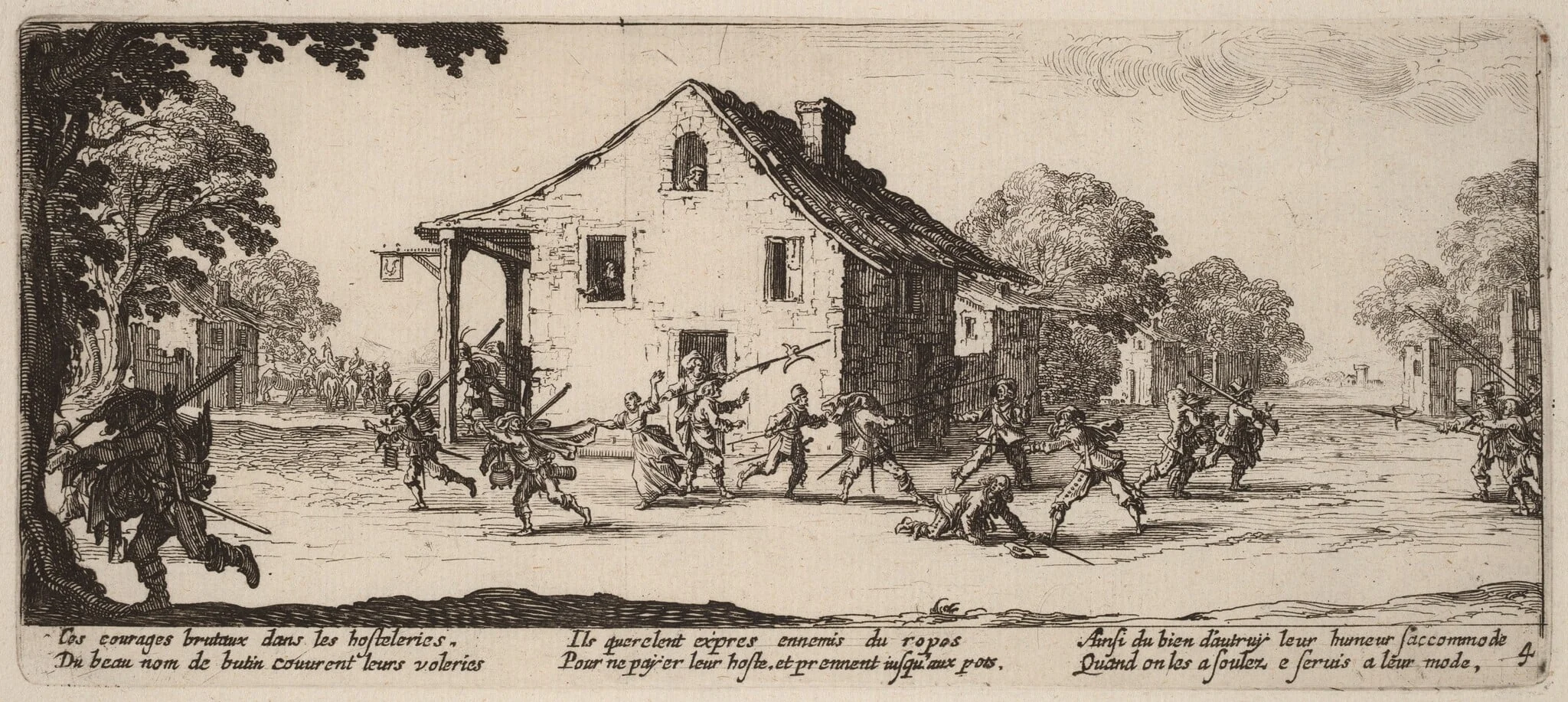 Scene of Pillage, by Gerrit van Schagen, ink, 1642