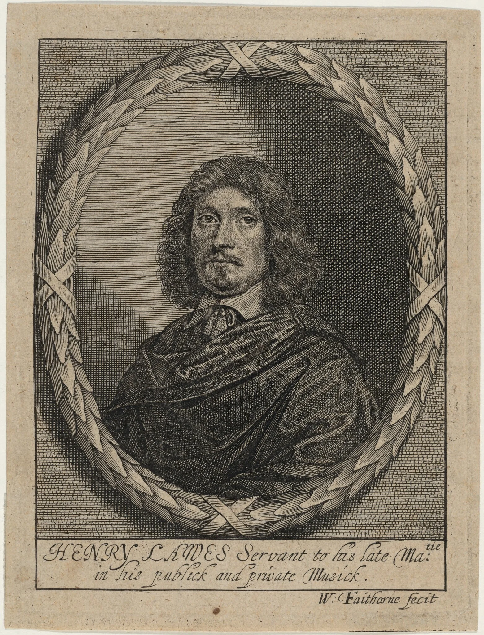Henry Lawes, by William Faithorne, ink, 1653