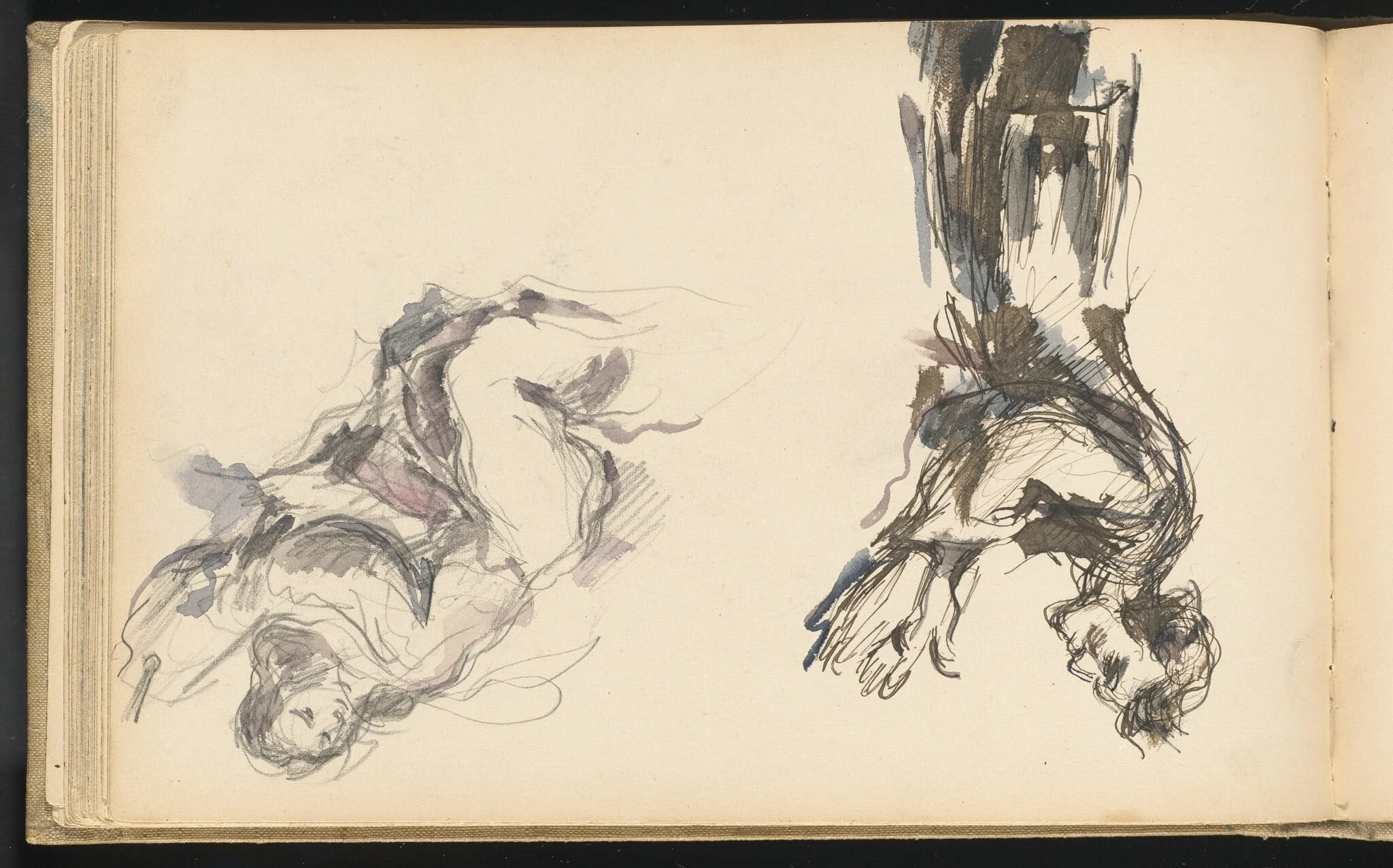 Victor Chocquet and an Angel for "The Apotheosis of Delacroix", by Paul Cezanne, ink, 1879