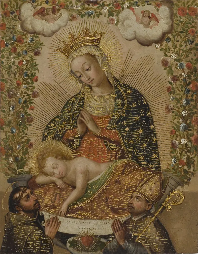 The Virgin Adoring the Christ Child with Two Saints (La Virgin adorando al Niño Jesús con dos santos)