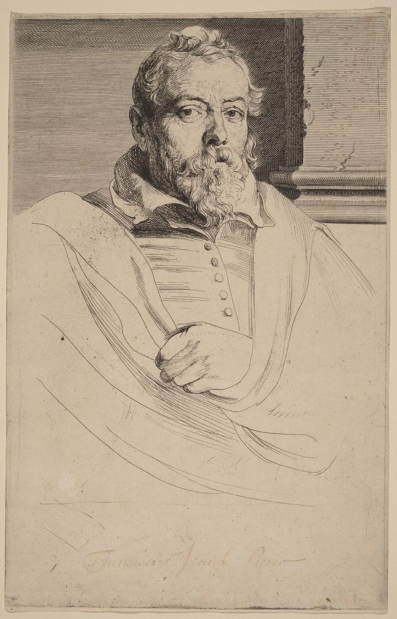 Frans Francken II, by Anthony van Dyck, ink, 1634