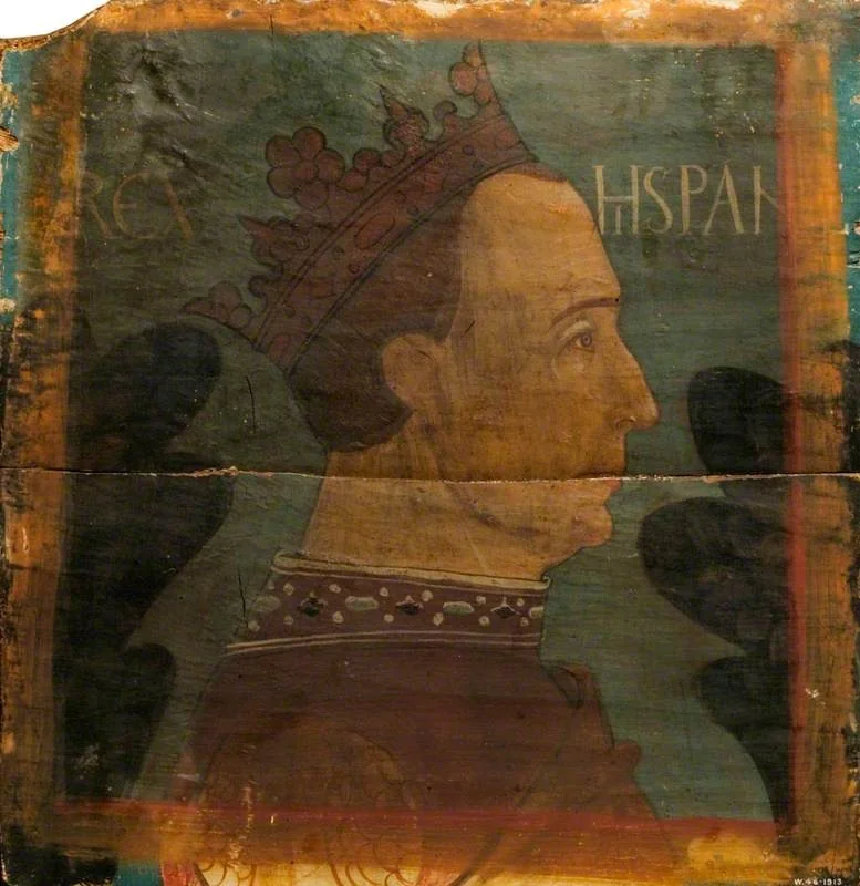 Profile Head of a King (panel from a painted ceiling)