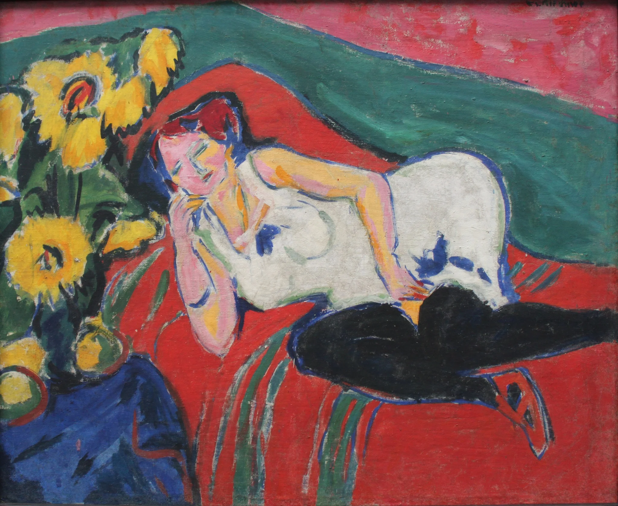 Reclining Woman in a White Chemise