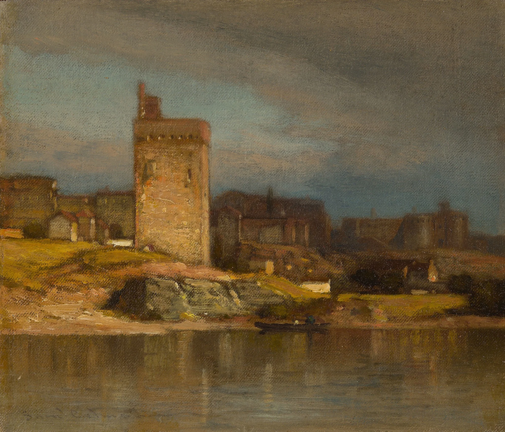 Old Tower at Avignon, by Samuel Colman, oil, 1875