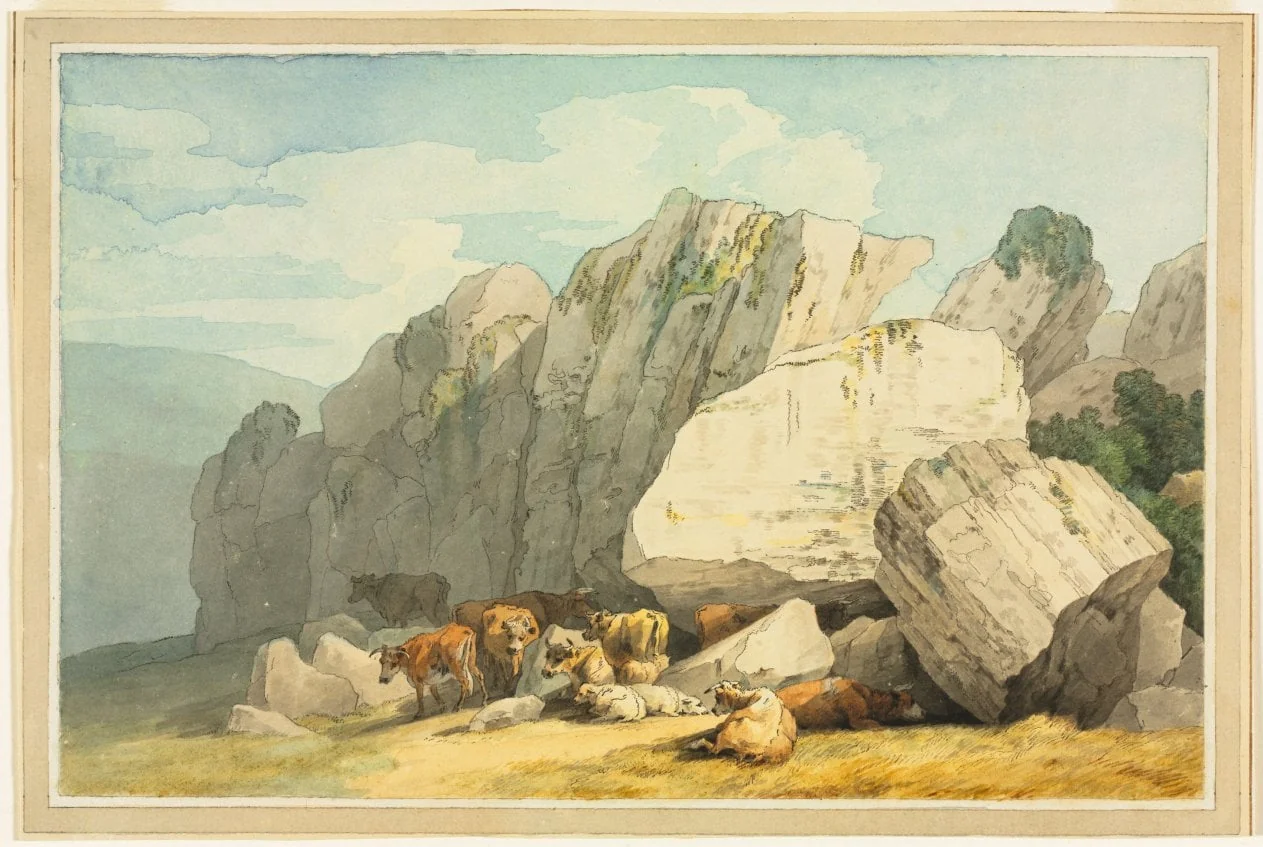 Leigh Tor Rocks at Poundsgate, near New Bridge on the Dart, Devon, by John White Abbott, 1800