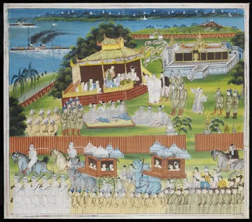 The departure of King Thibaw from Mandalay
