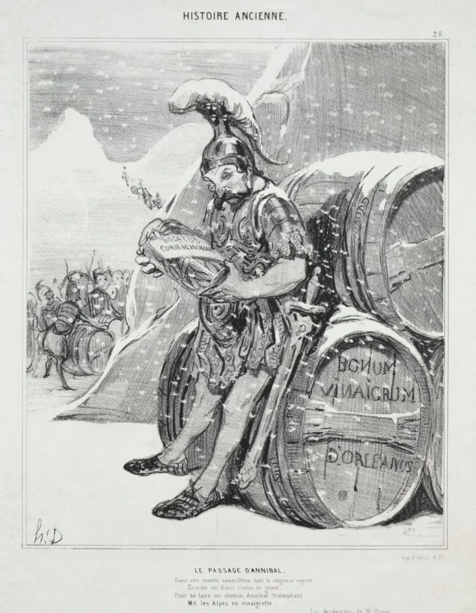 Hannibal's Crossing, by Honoré Daumier, 1842