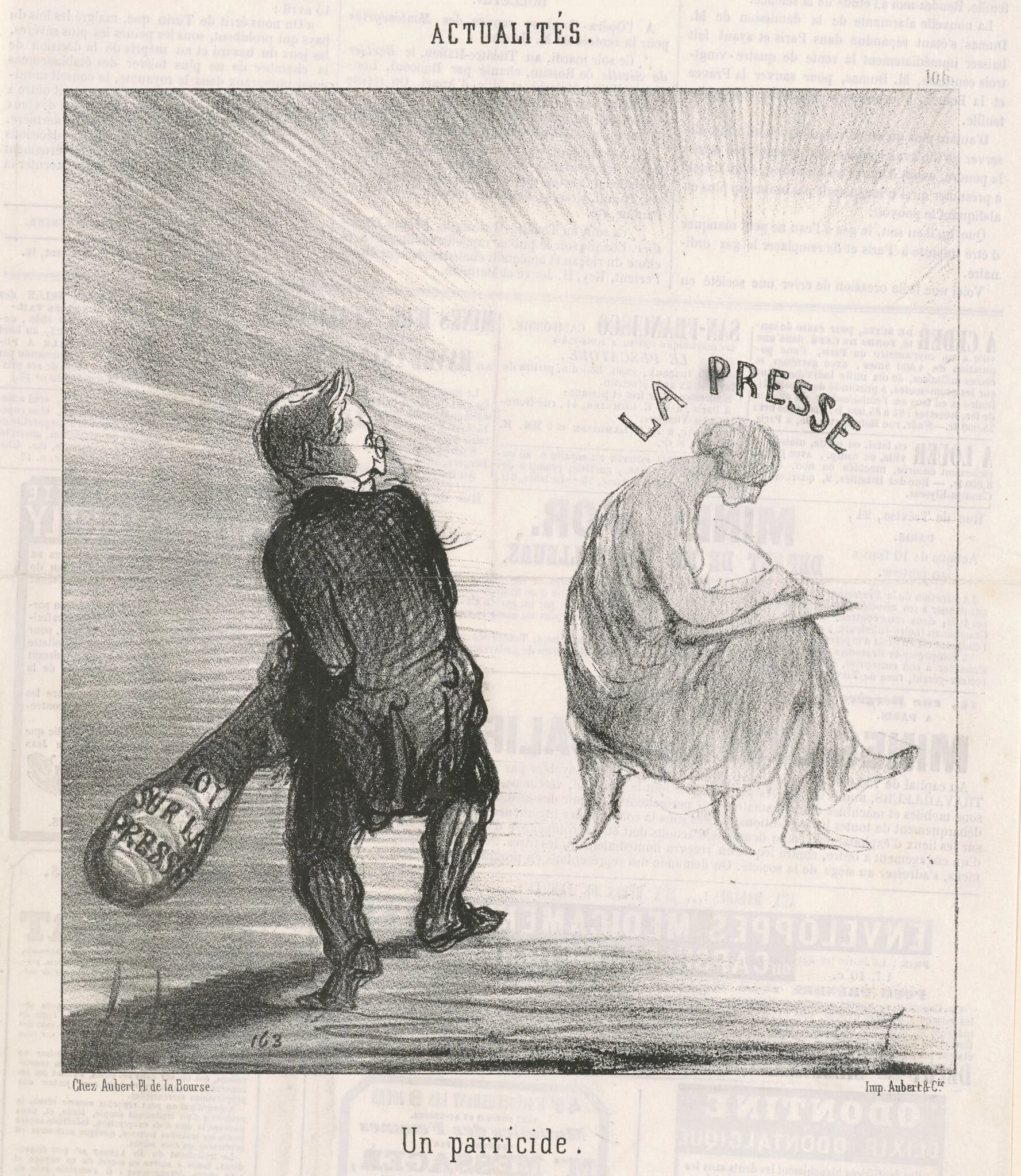 Un parricide, by Honoré Daumier, ink, 1850