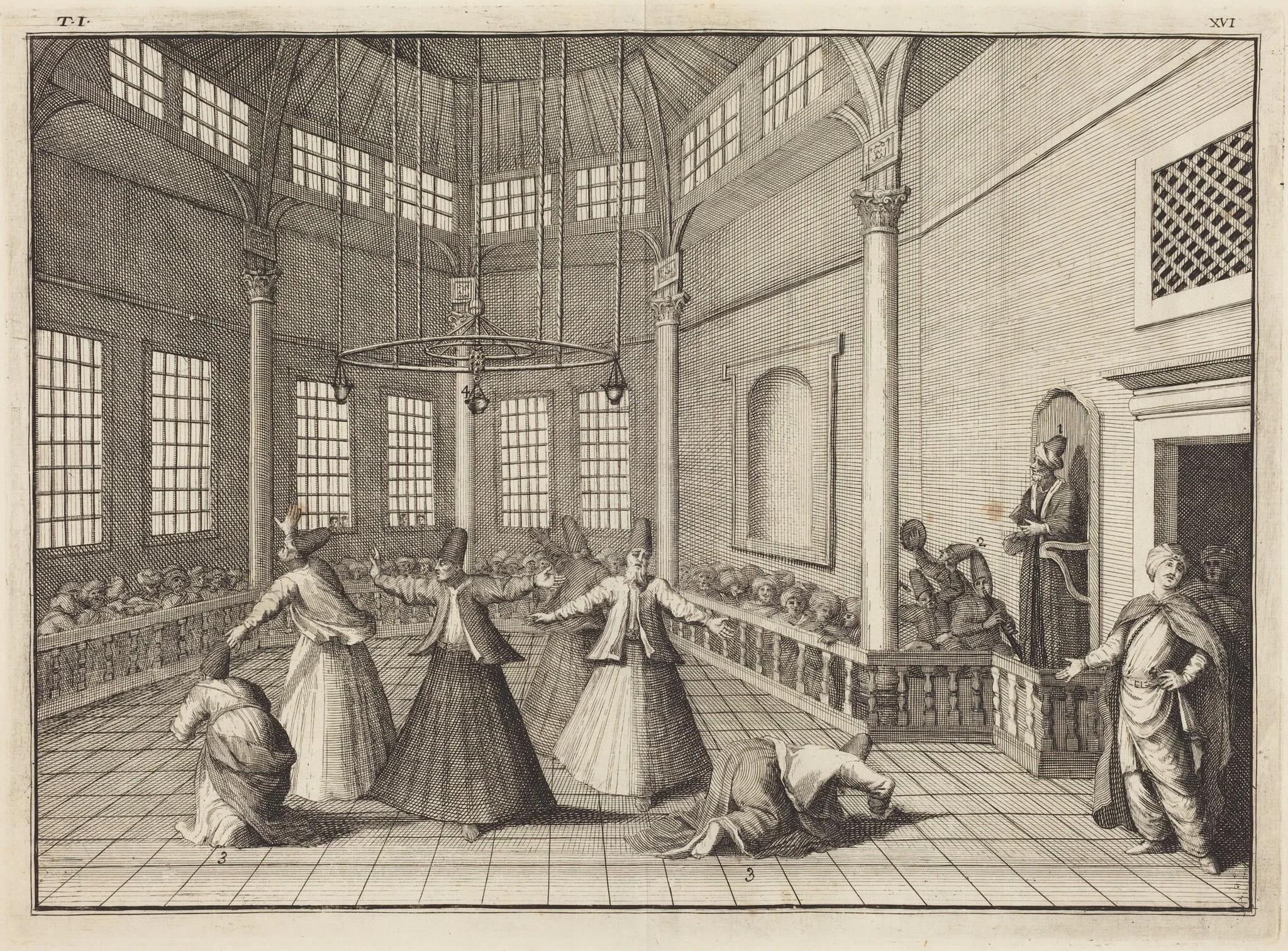 The Inside of a Mosque, by William Hogarth, ink, 1723