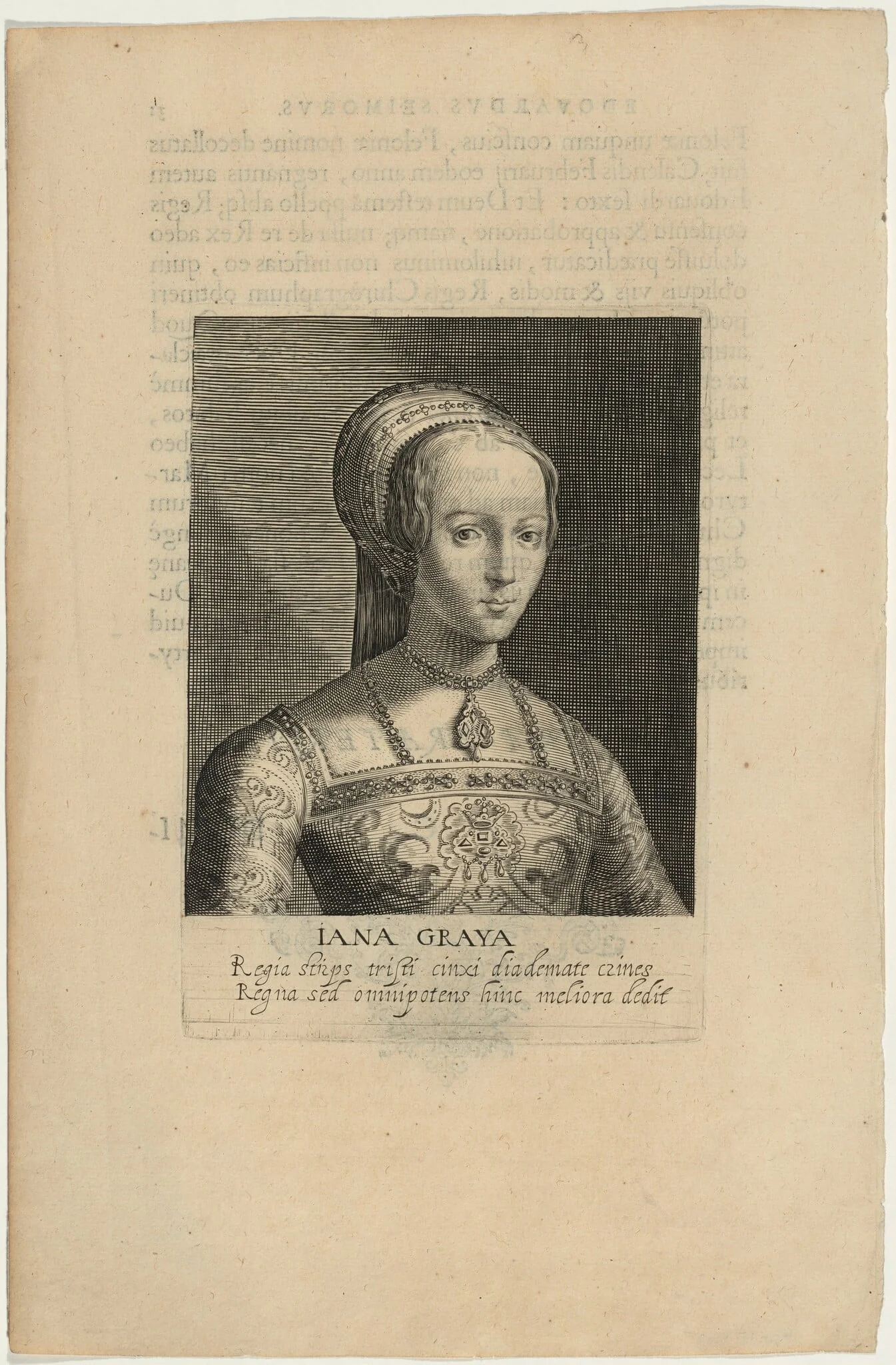 Lady Jane Grey, by Willem de Passe, ink, 1620