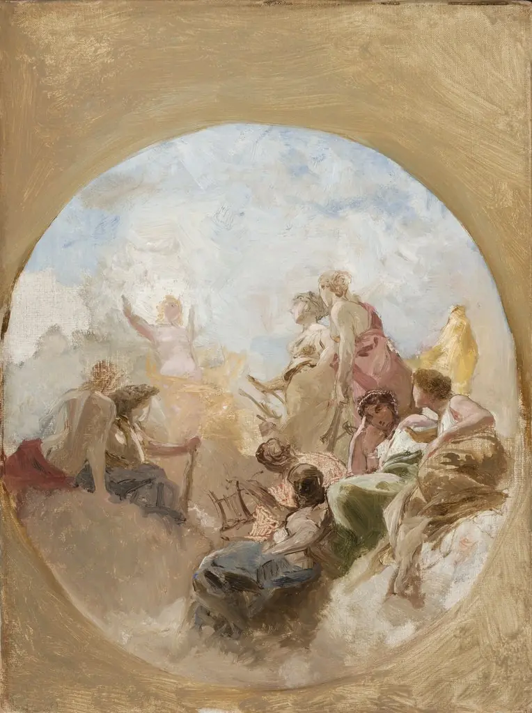"Aurora" ("Goddess of the Dawn") – Sketch to a Plafon at the House of Jura Nieczajew-Malcew in Sanktt Petersburg