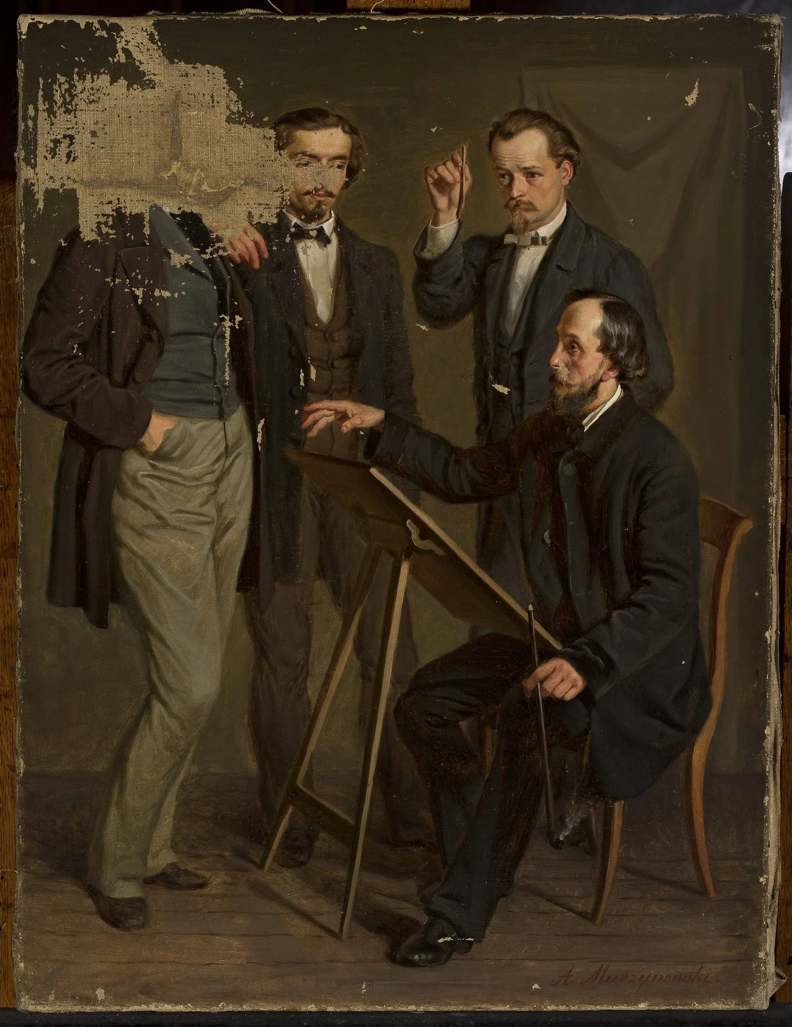 In the studio of Wojciech Gerson, by Antoni Murzynowski, oil