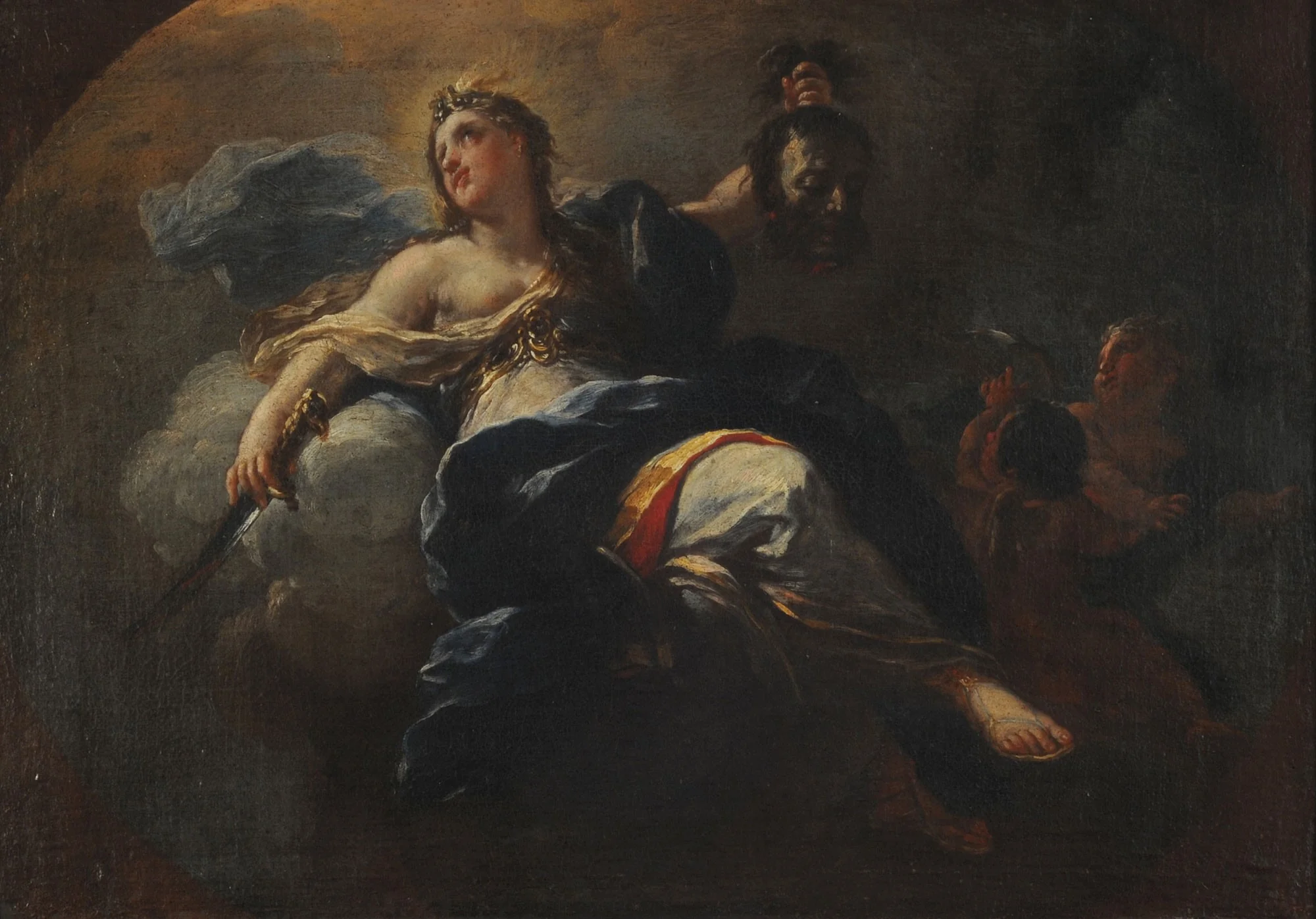 Apoteosis de Judith (Tit. Ant.: Judith llevando -en triunfo- la cabeza de Holofernes), by Giacomo del Pò, oil, 1699