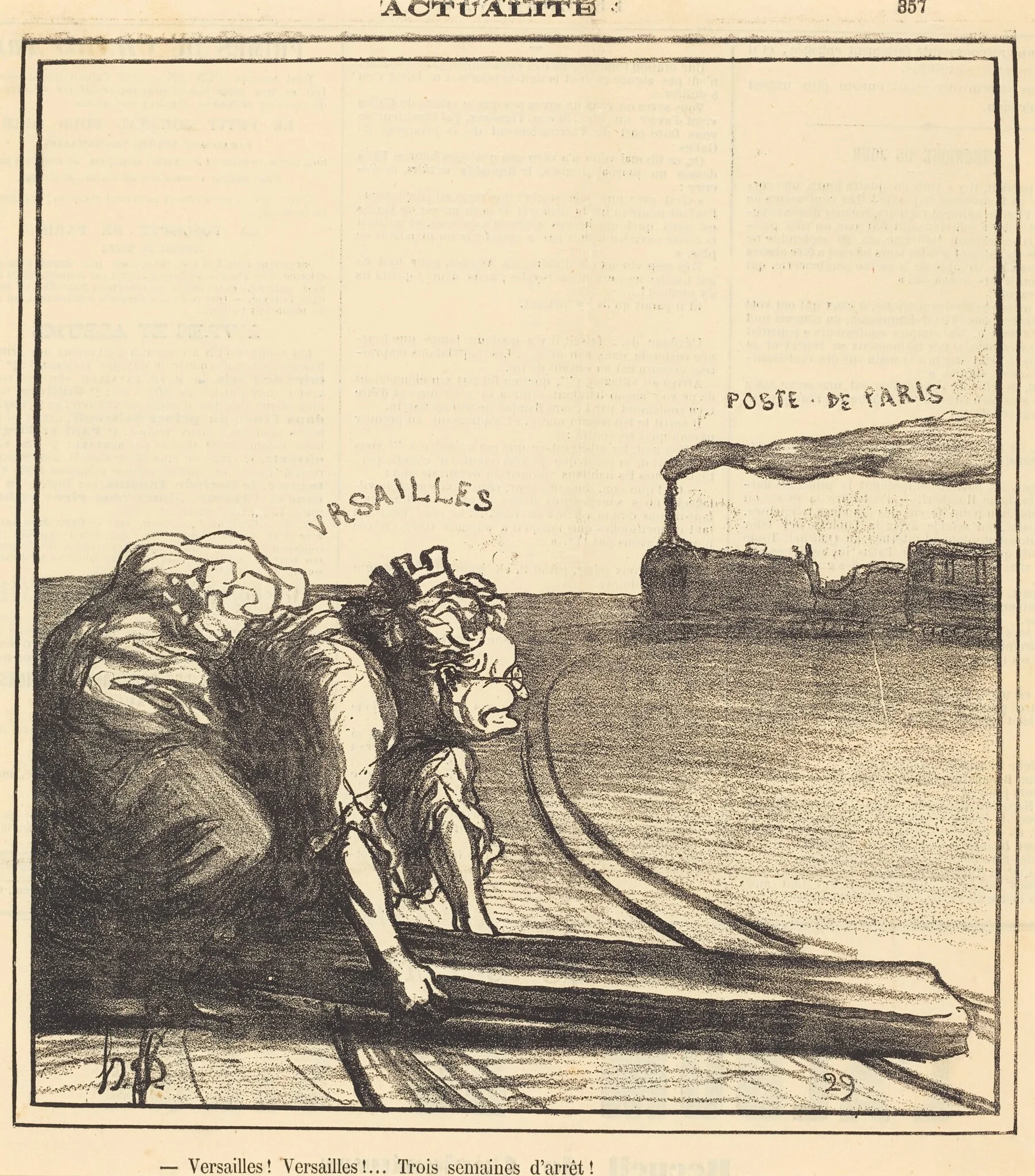 Versailles!... Trois semaines d'arrêt!, by Honoré Daumier, 1871