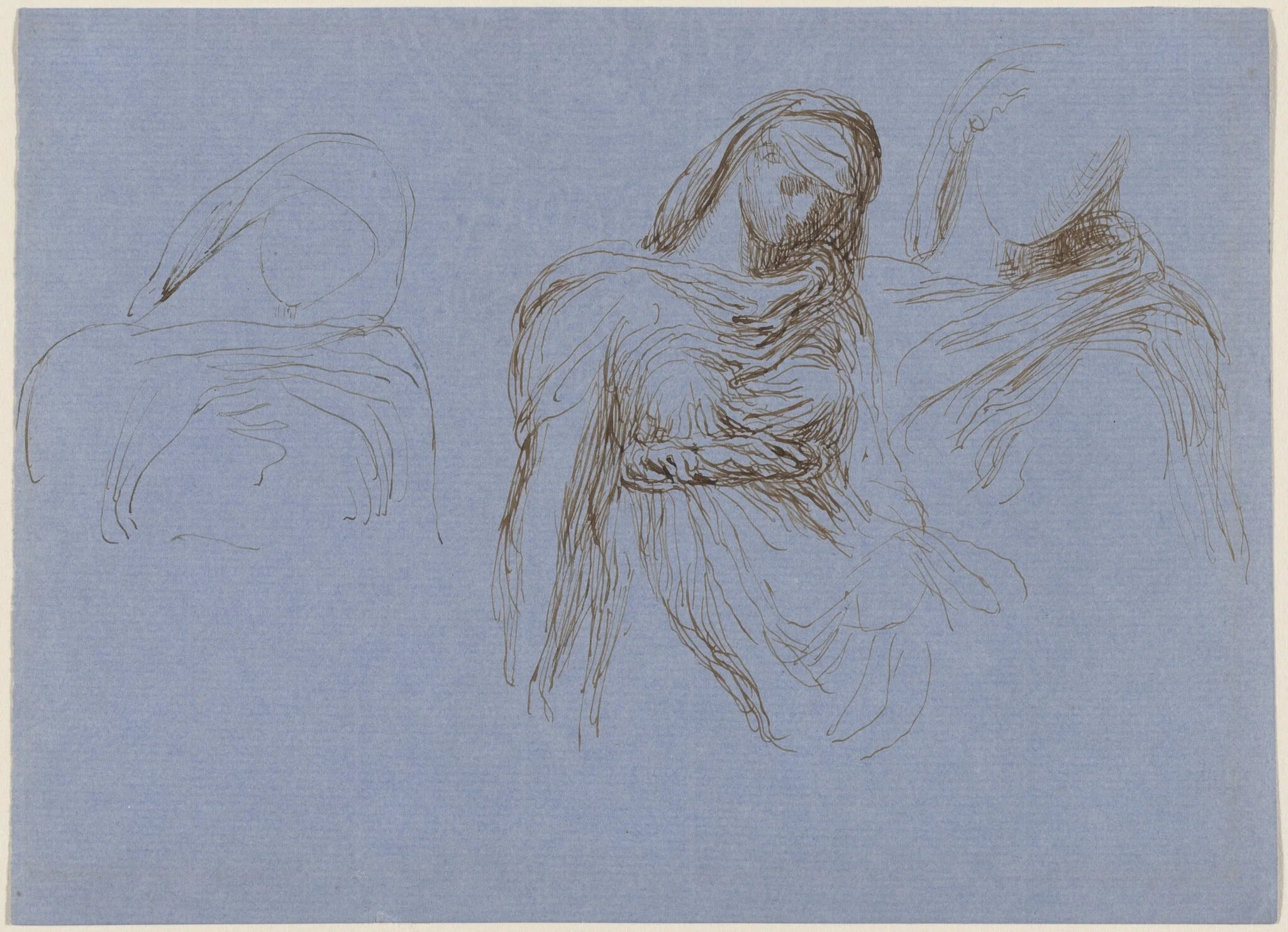 Study of Death for "Time and Death", by George Frederic Watts, ink, 1868