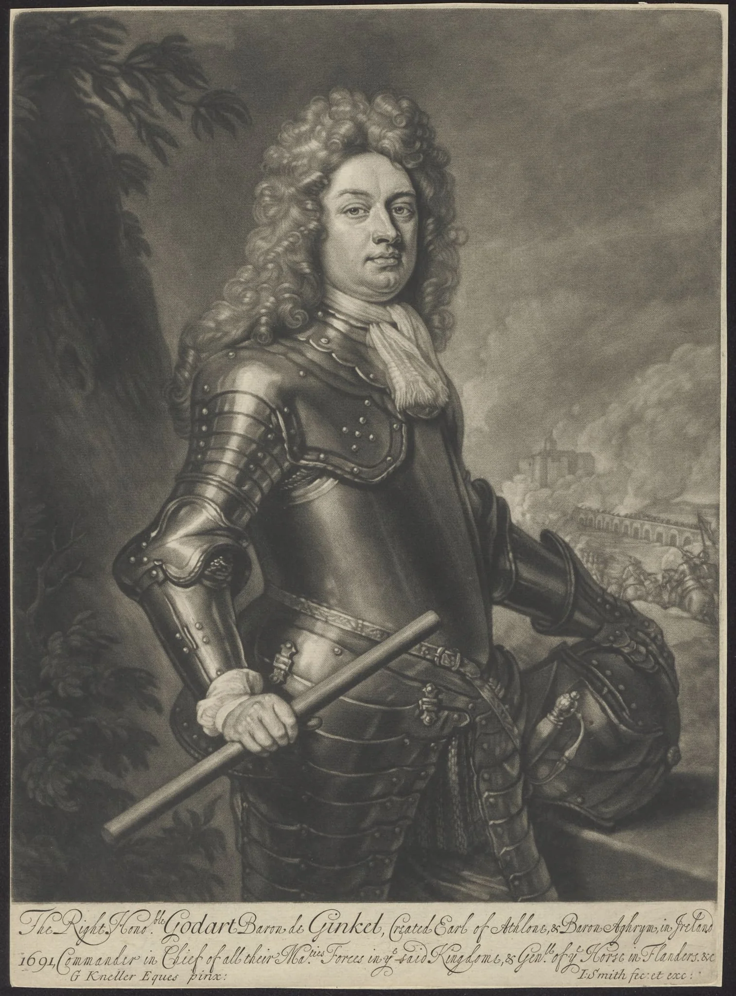 Portrait of Godart, Baron of Ginkel, by John, Smith, unspecified, 1650