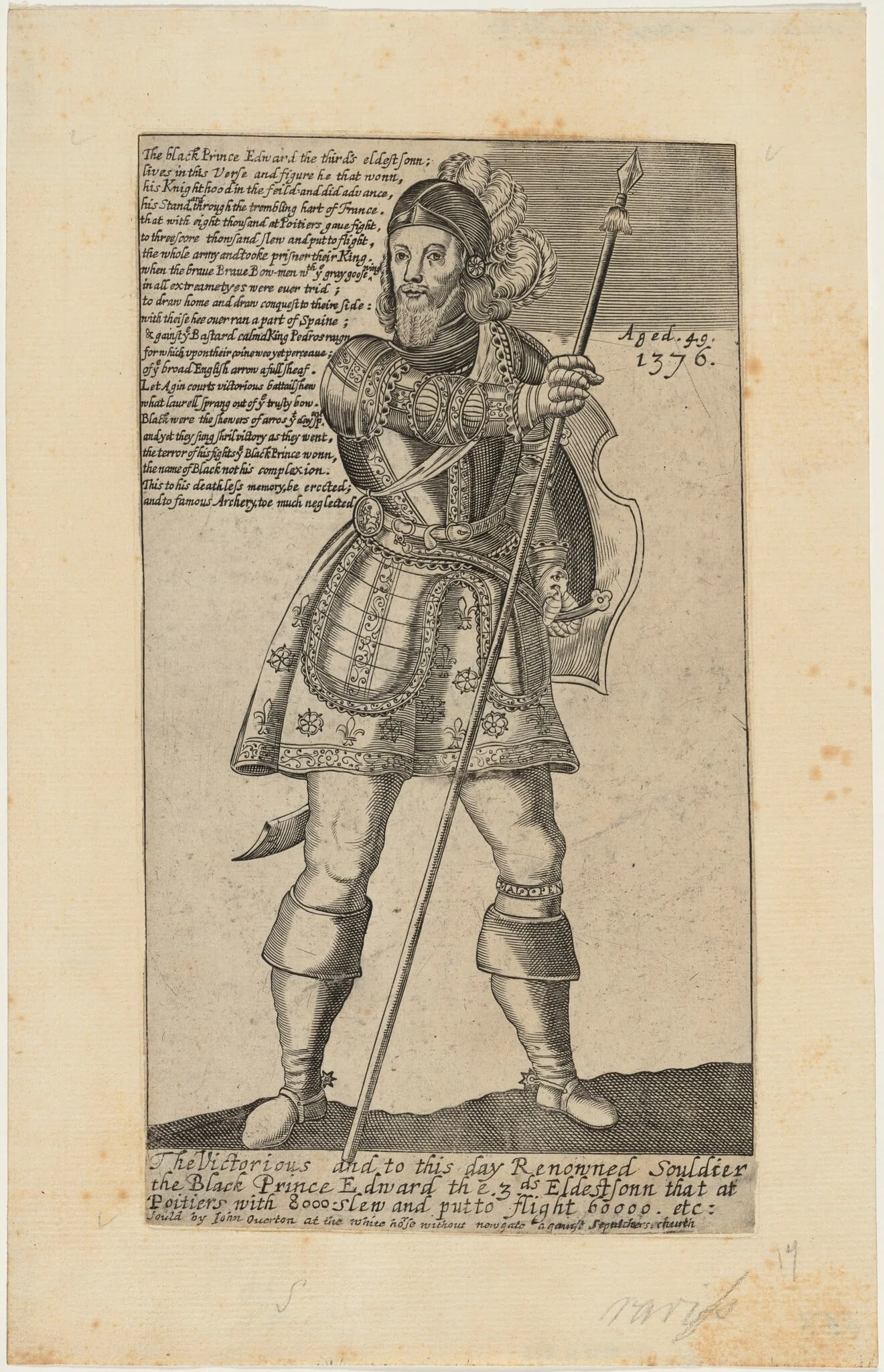 Edward, the Black Prince at the Age of 49, by Thomas Cecil, ink, 1621