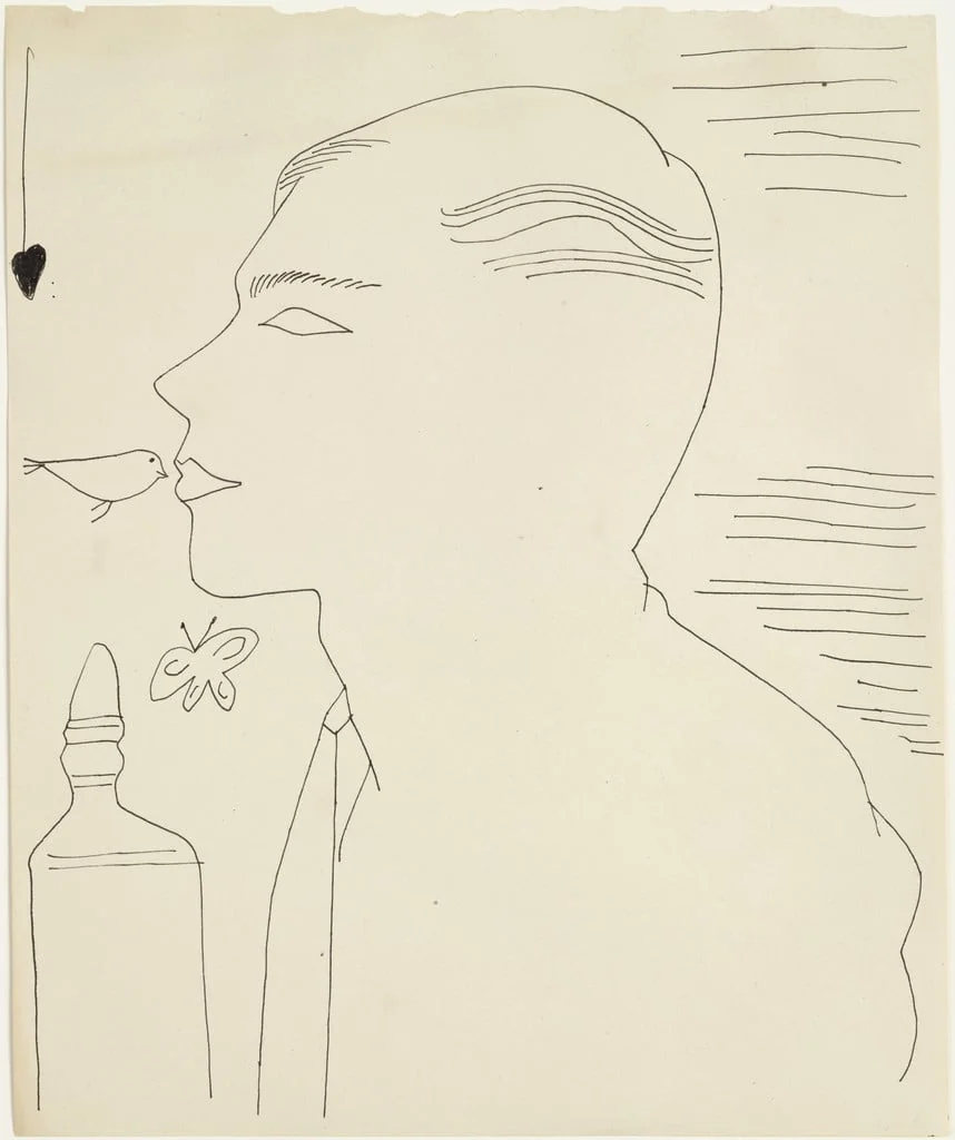 Untitled, by Andy Warhol, ink, 1954
